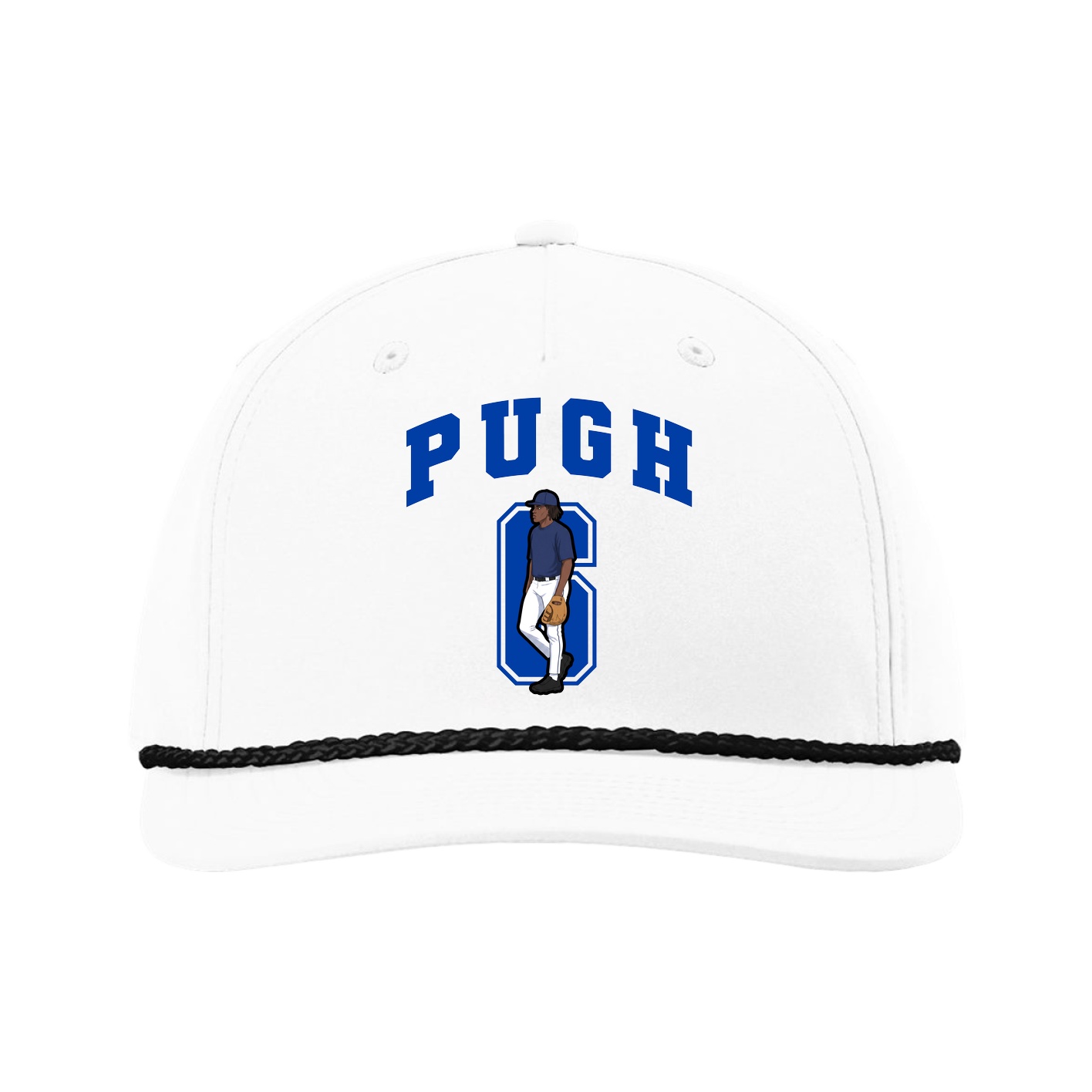 Five-Panel Classic Rope Cap — Number in White