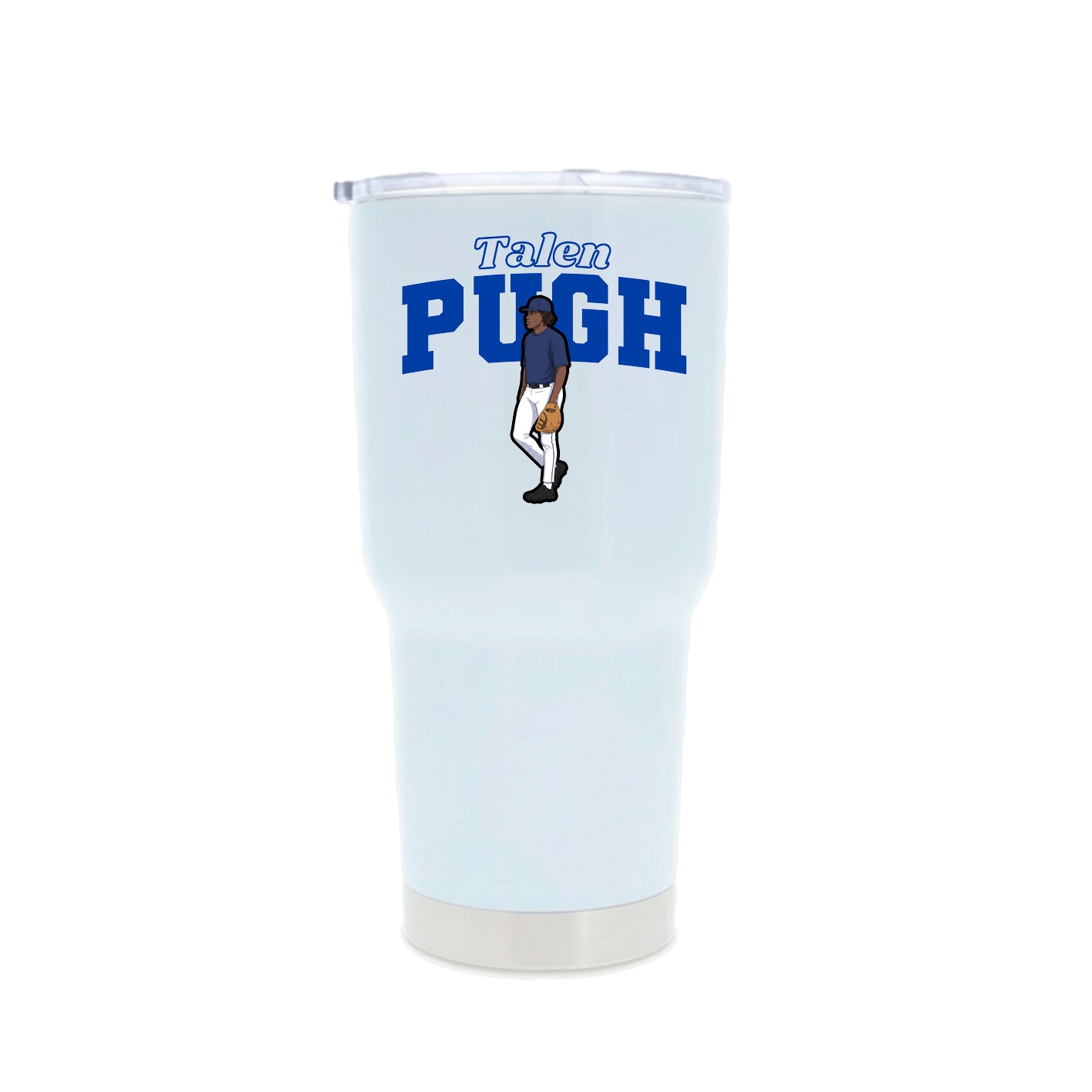 30oz Stainless Steel Tumbler — Name Arch in White
