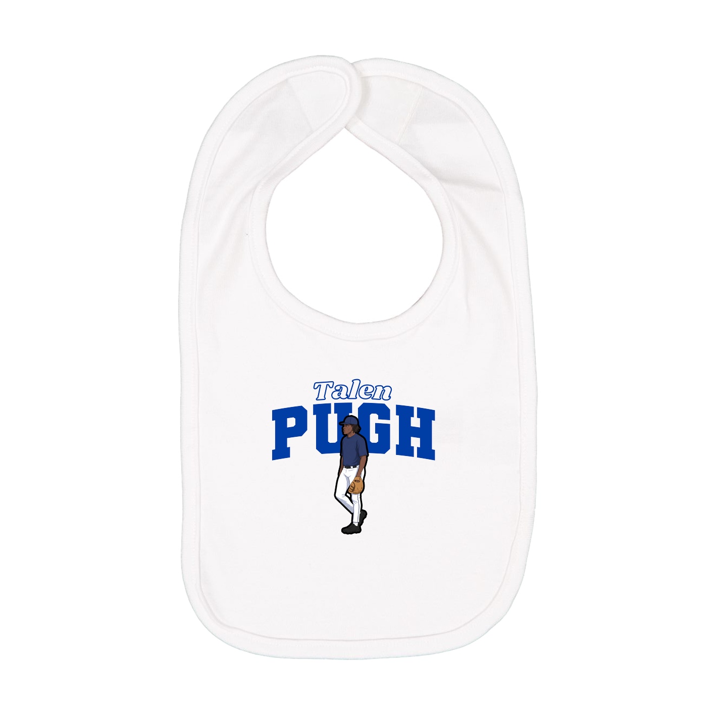 Infant Bib — Name Arch in White