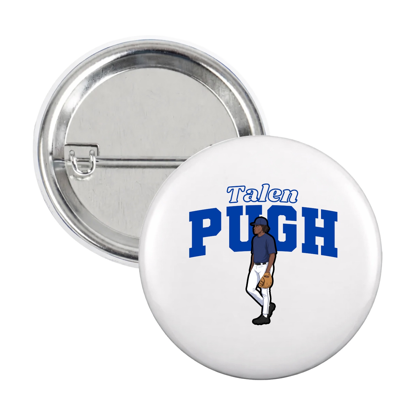 Game Day Button — Name Arch in White