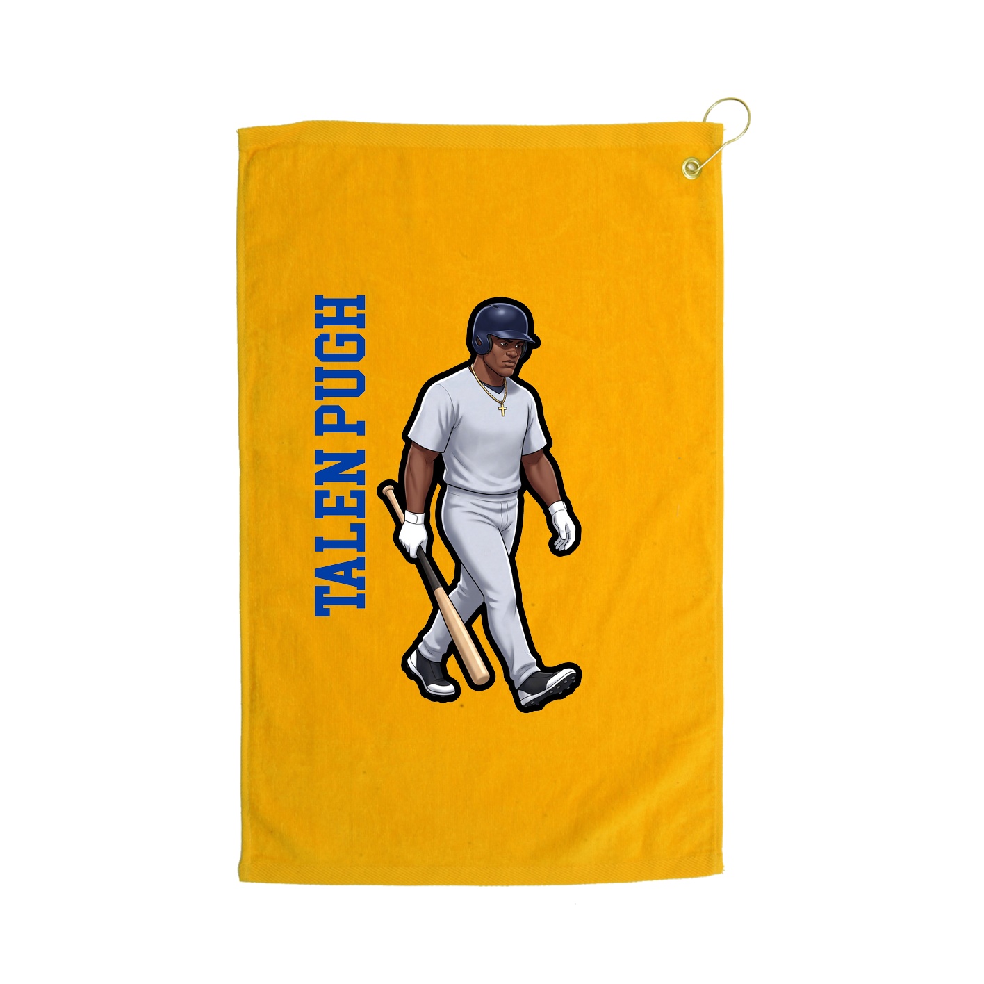 Golf Towel — Name Vertical in Gold