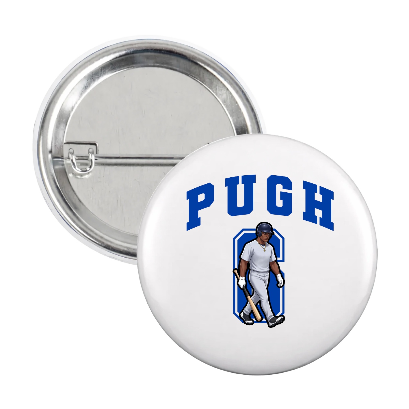 Game Day Button — Number in White