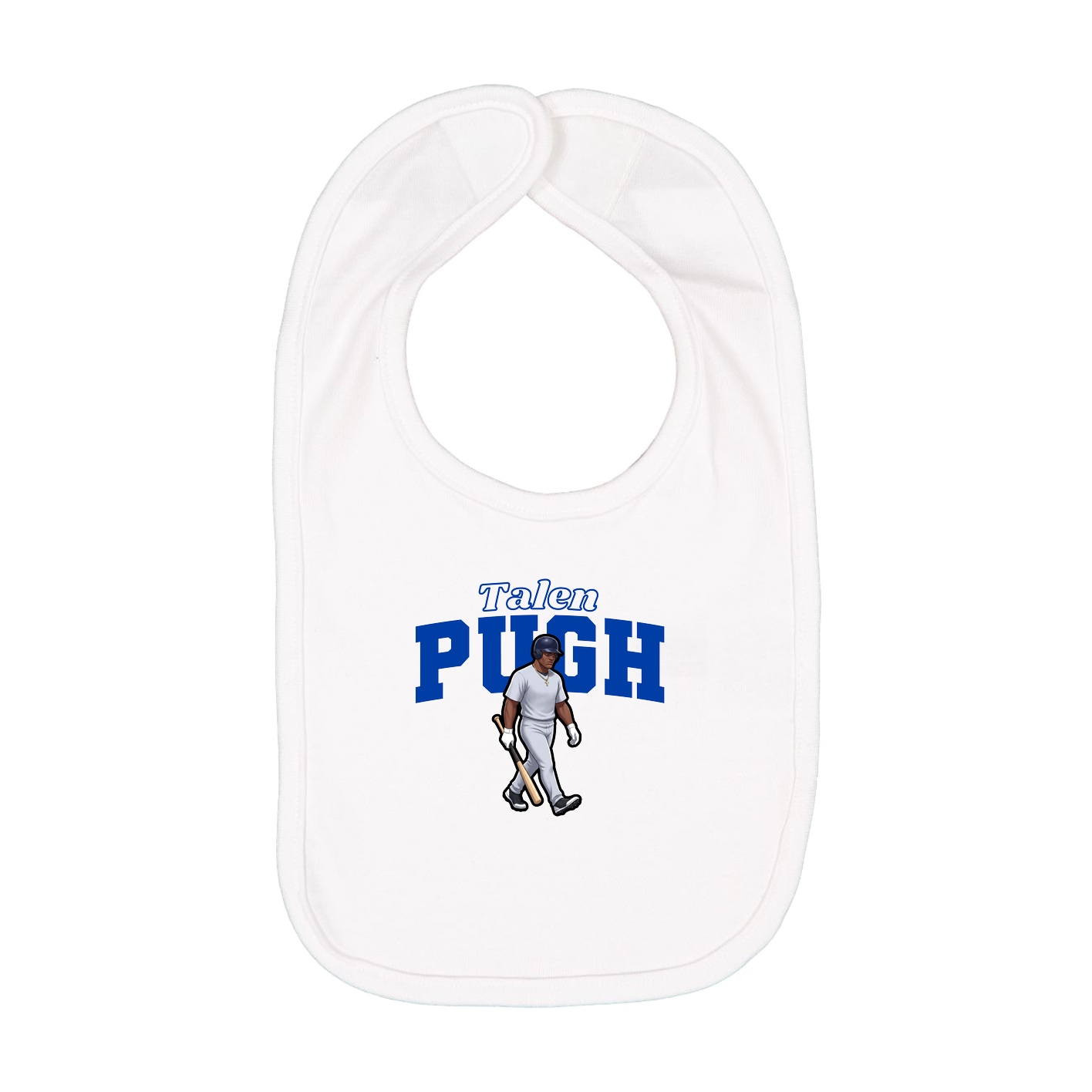 Infant Bib — Name Arch in White