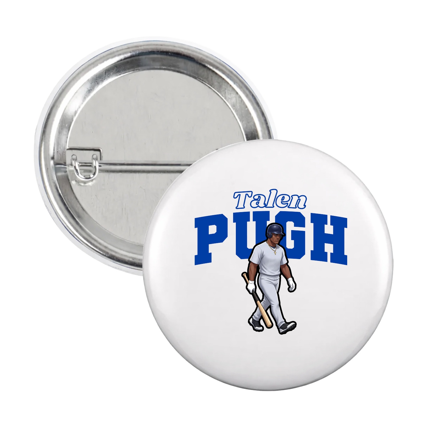 Game Day Button — Name Arch in White