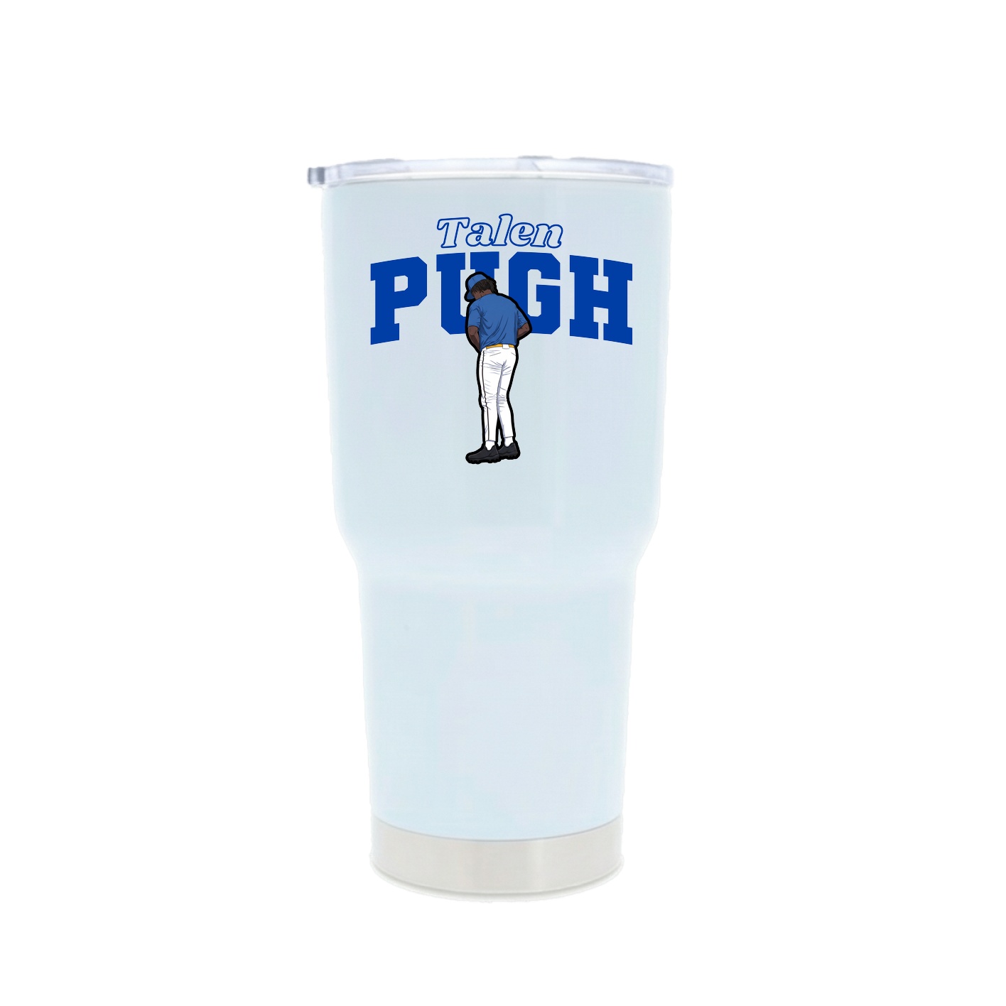 30oz Stainless Steel Tumbler — Name Arch in White