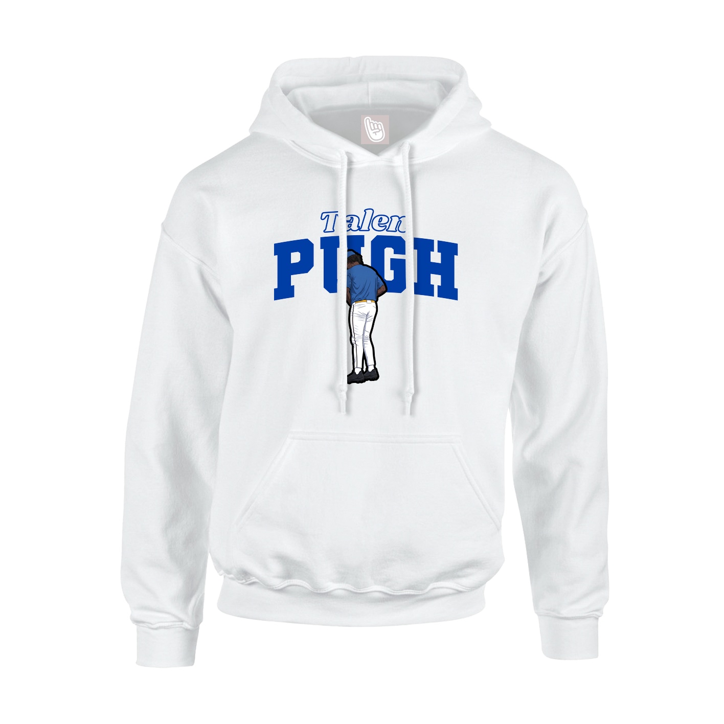 Youth Hoodie — Name Arch in White