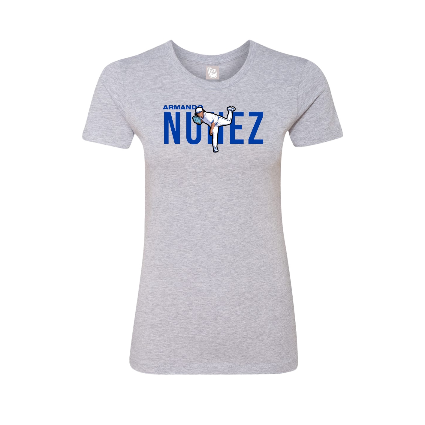 Fitted Women's Tee — Player Name in Grey