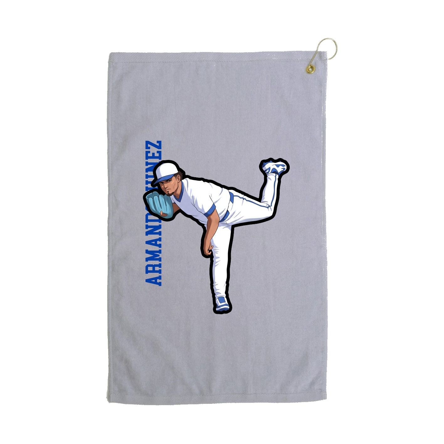 Golf Towel — Name Vertical in Grey