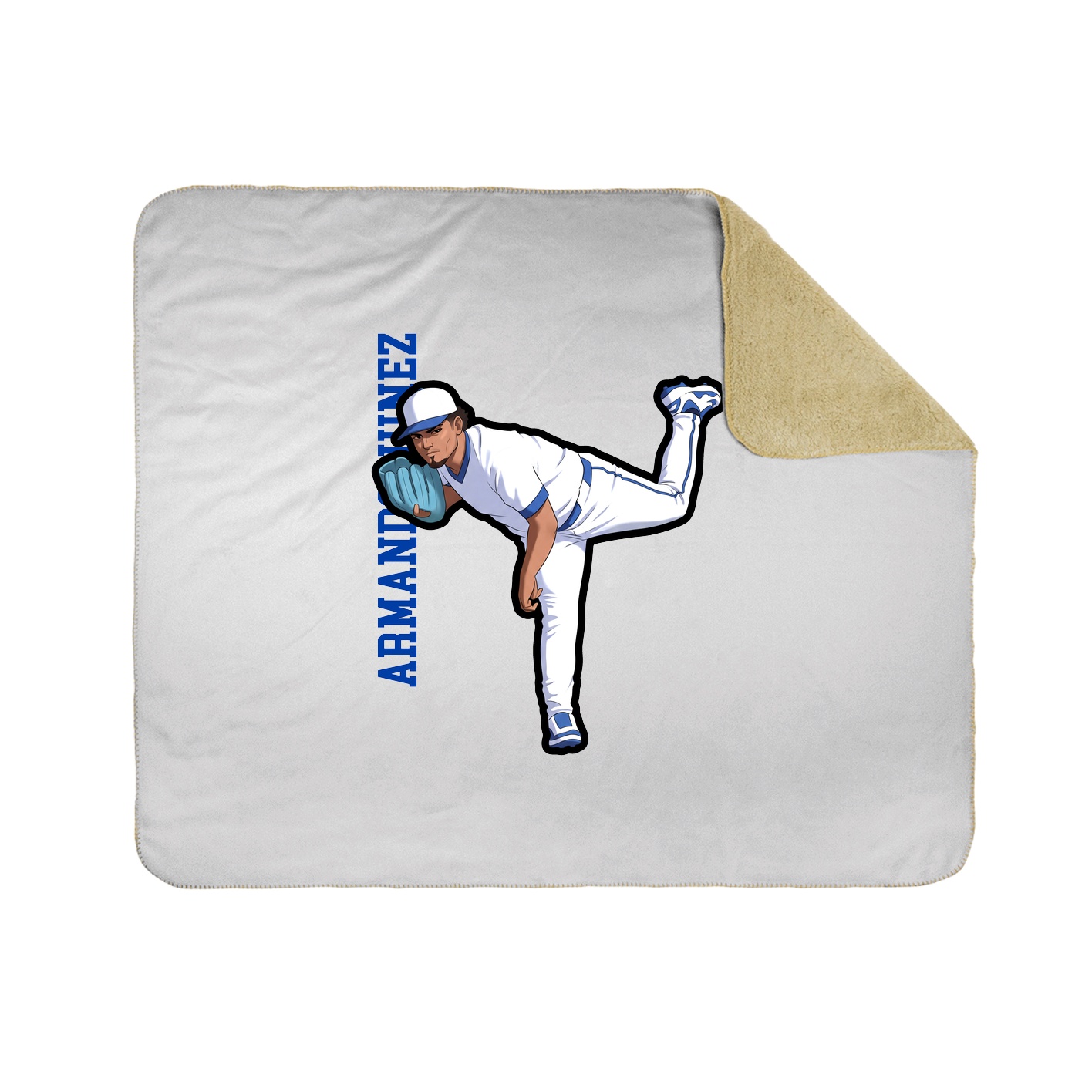 Throw Blanket — Name Vertical in White