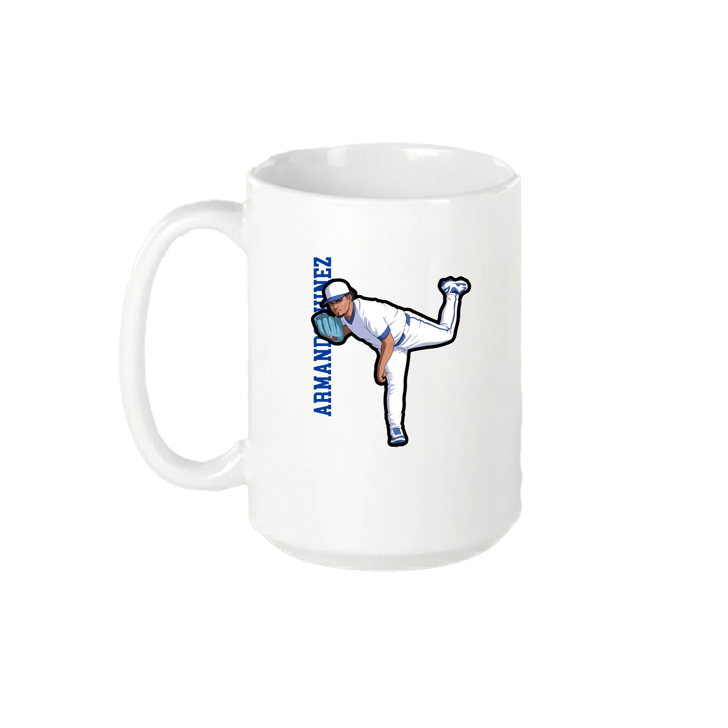 15oz Coffee Mug — Name Vertical in White