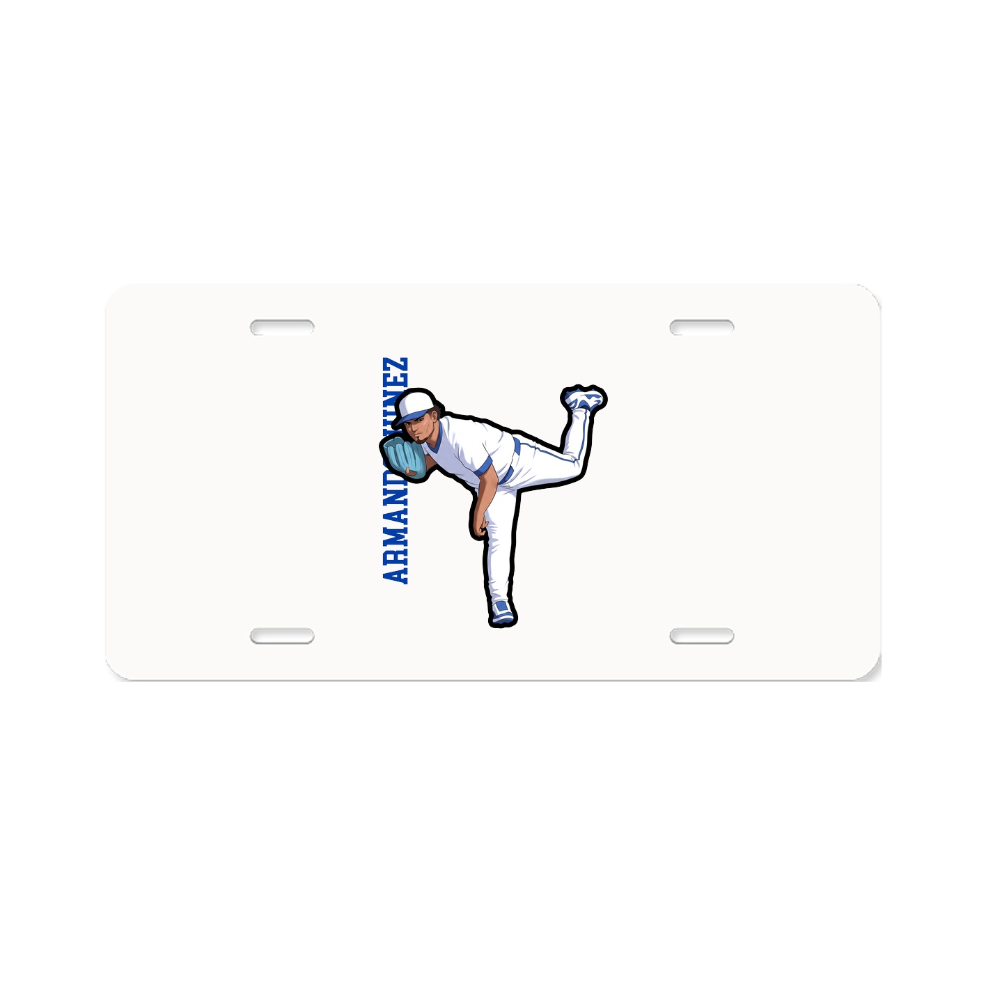 License Plate — Name Vertical in Classic