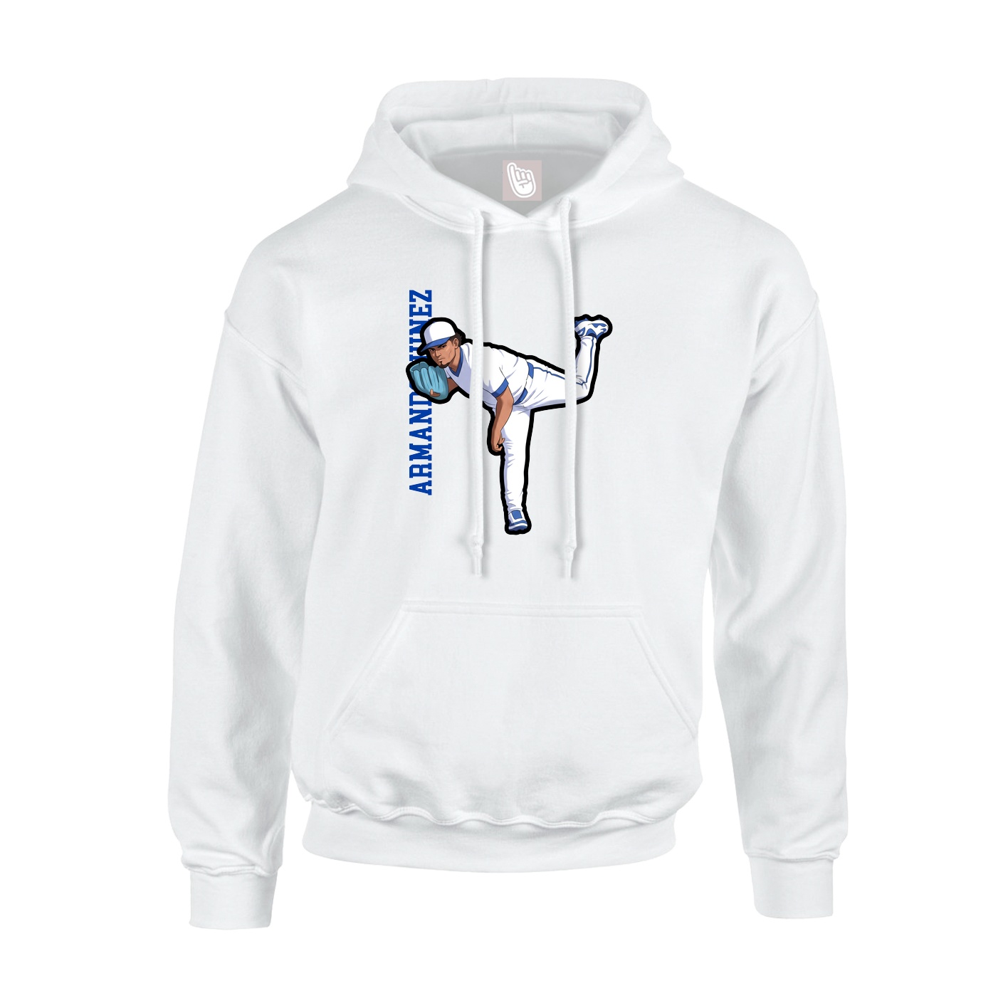 Hoodie — Name Vertical in White
