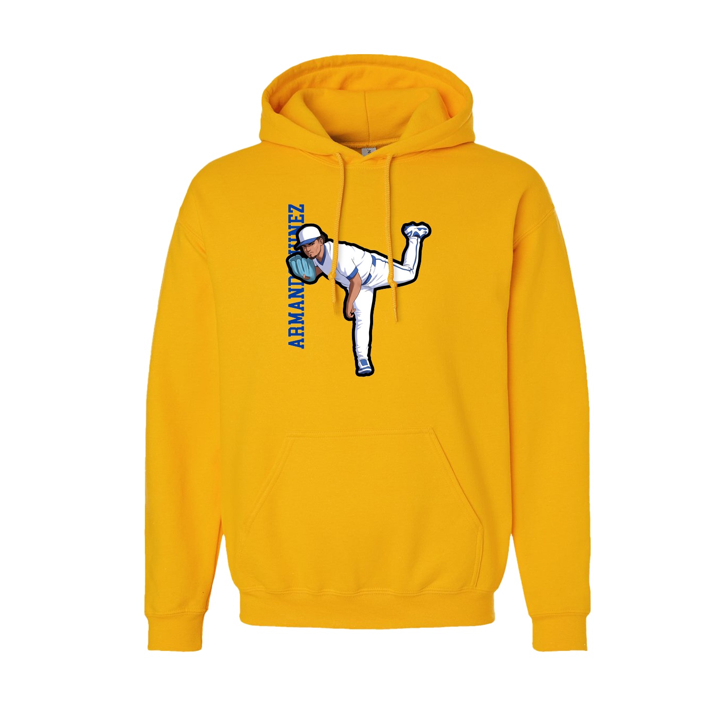 Youth Hoodie — Name Vertical in Gold