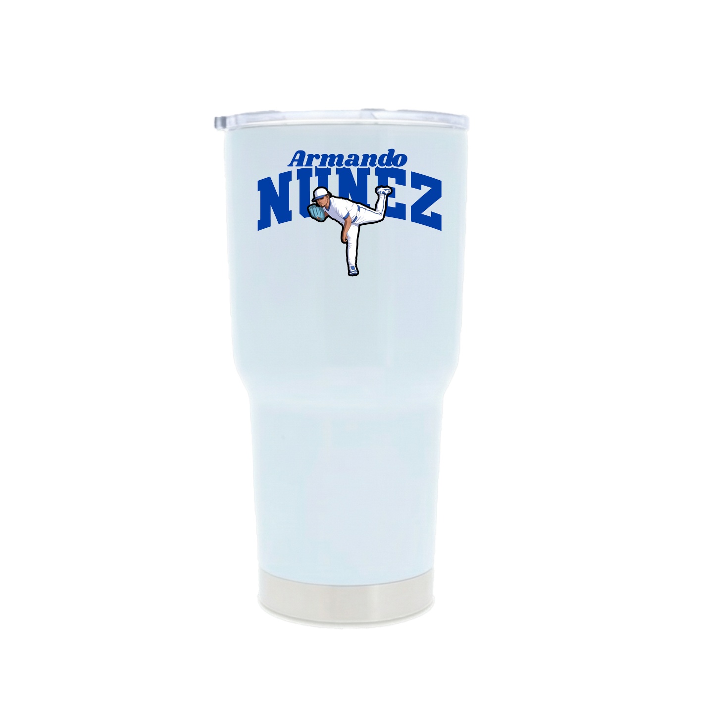 30oz Stainless Steel Tumbler — Signature Arch in White