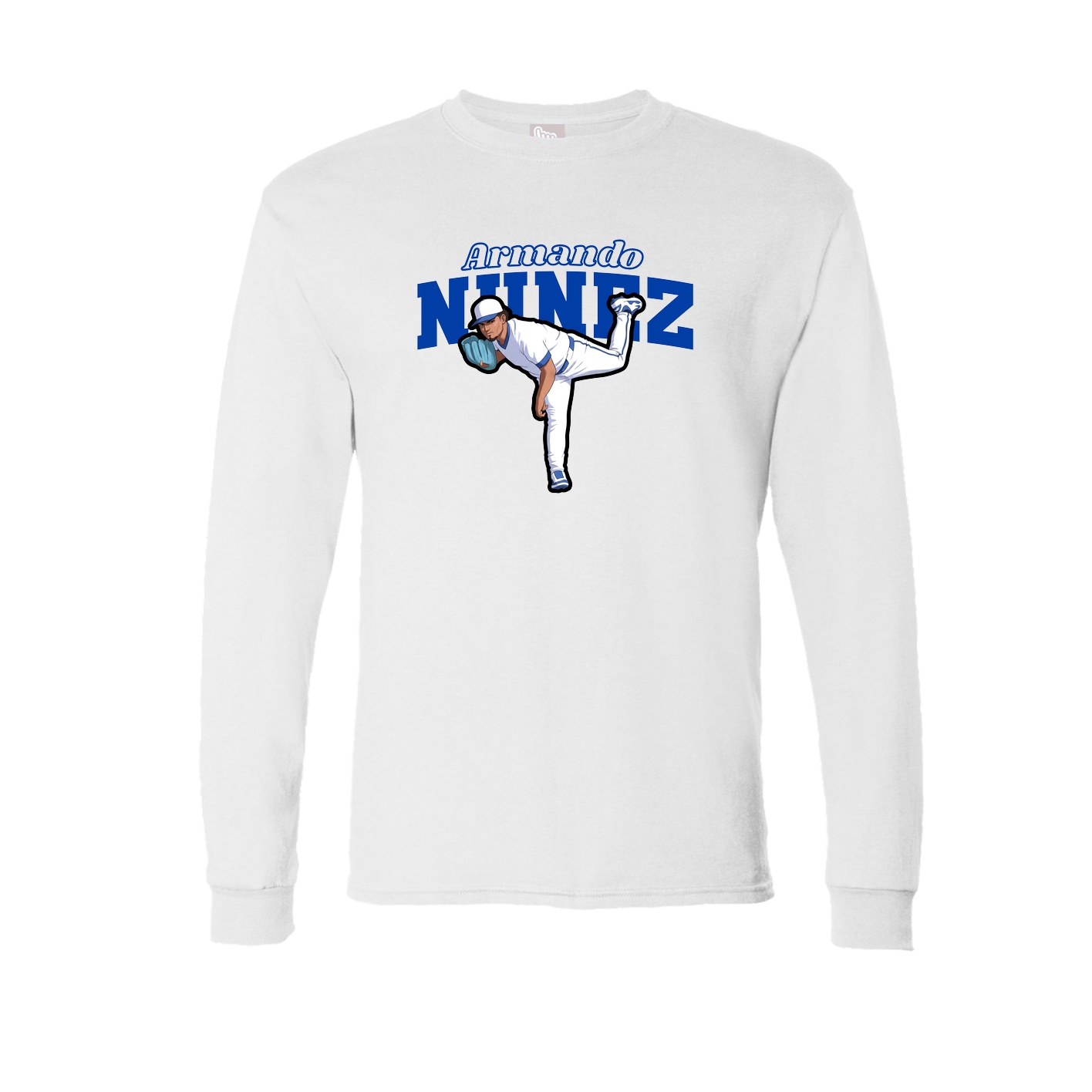 Long Sleeve Tee — Name Arch in White
