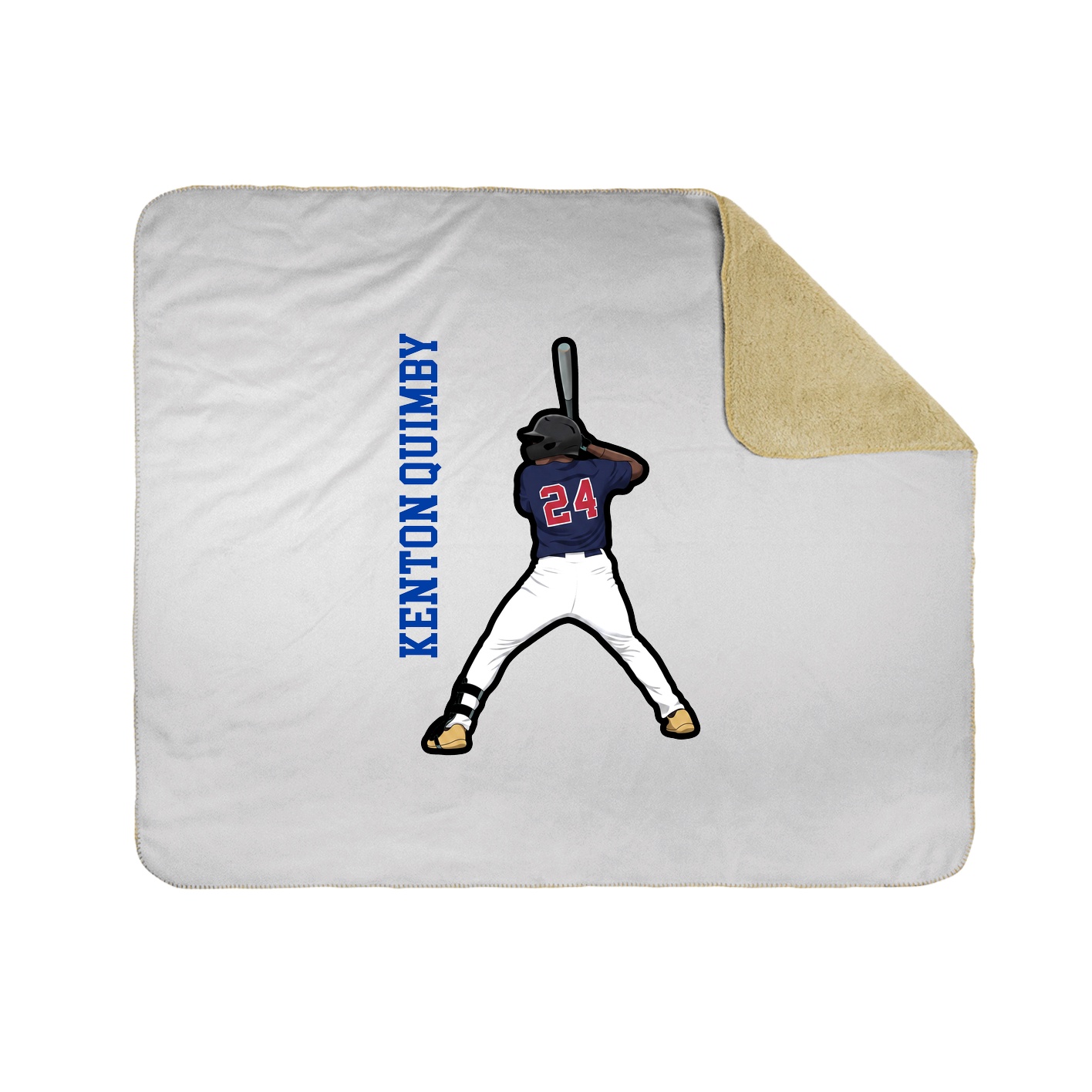 Throw Blanket — Name Vertical in White