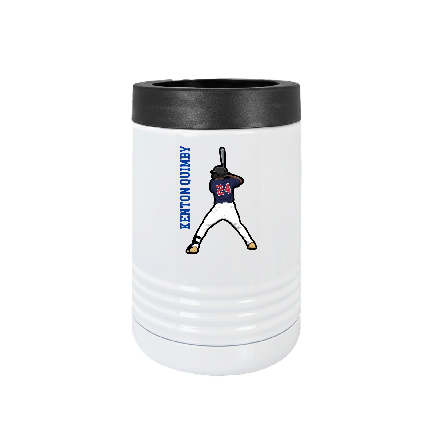 Beverage Holder — Name Vertical in White