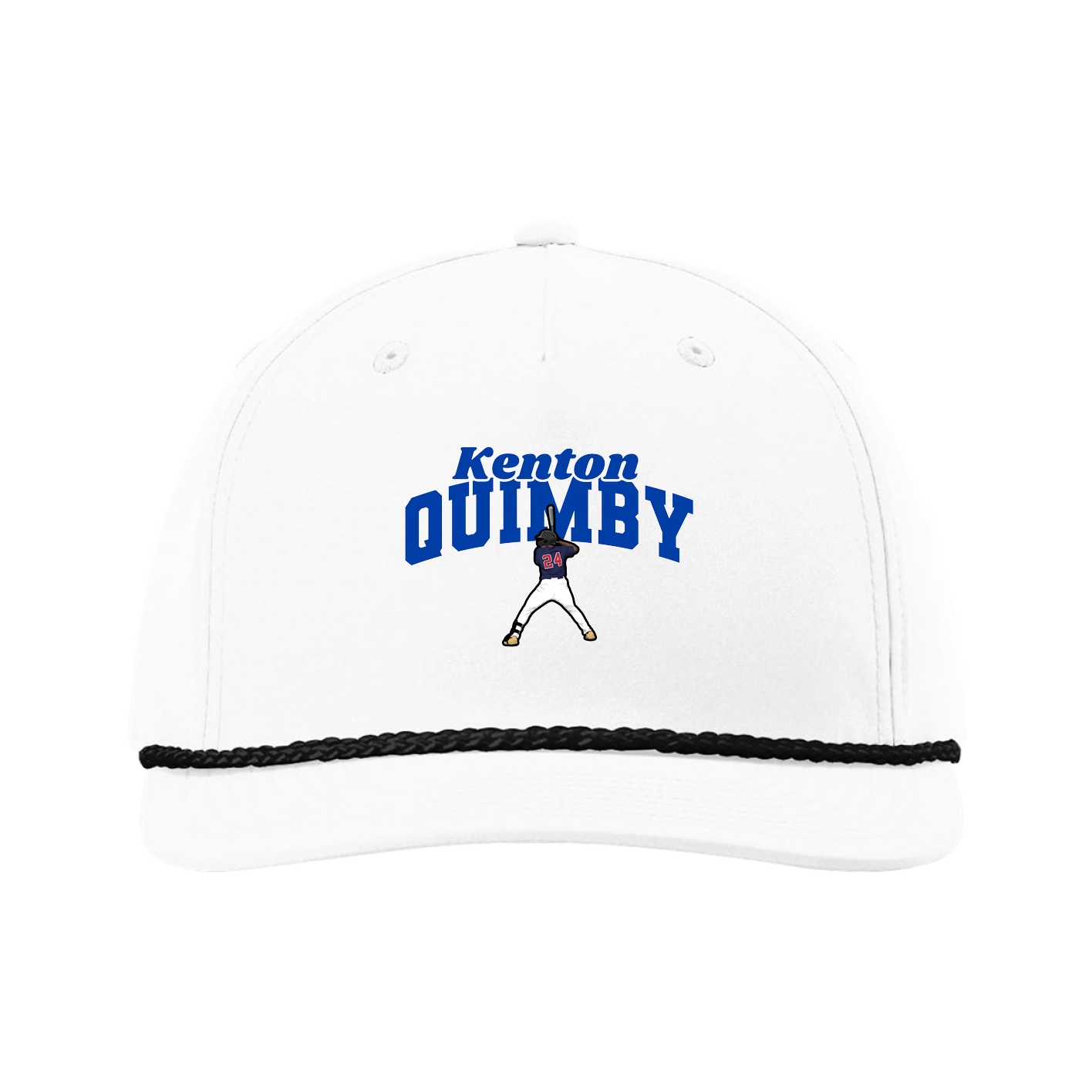 Five-Panel Classic Rope Cap — Signature Arch in White