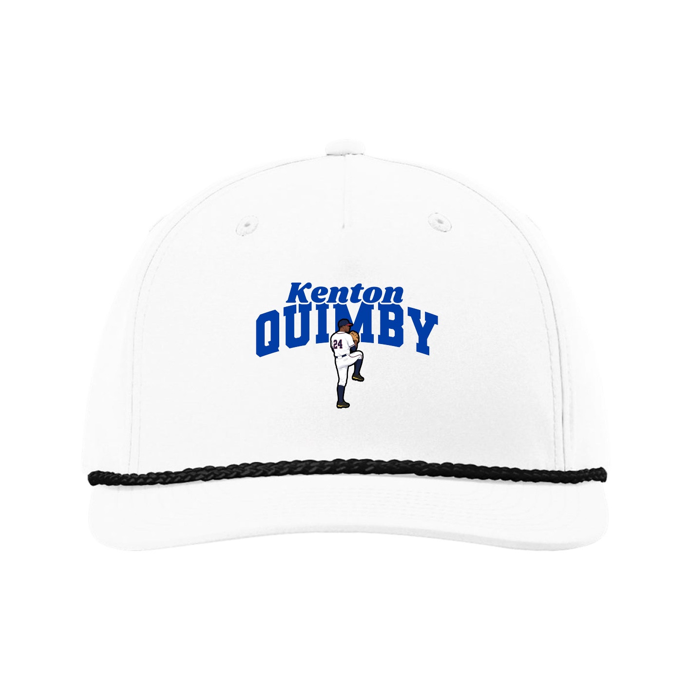 Five-Panel Classic Rope Cap — Signature Arch in White