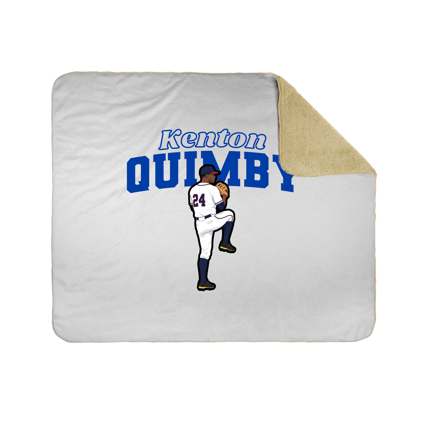 Throw Blanket — Name Arch in White