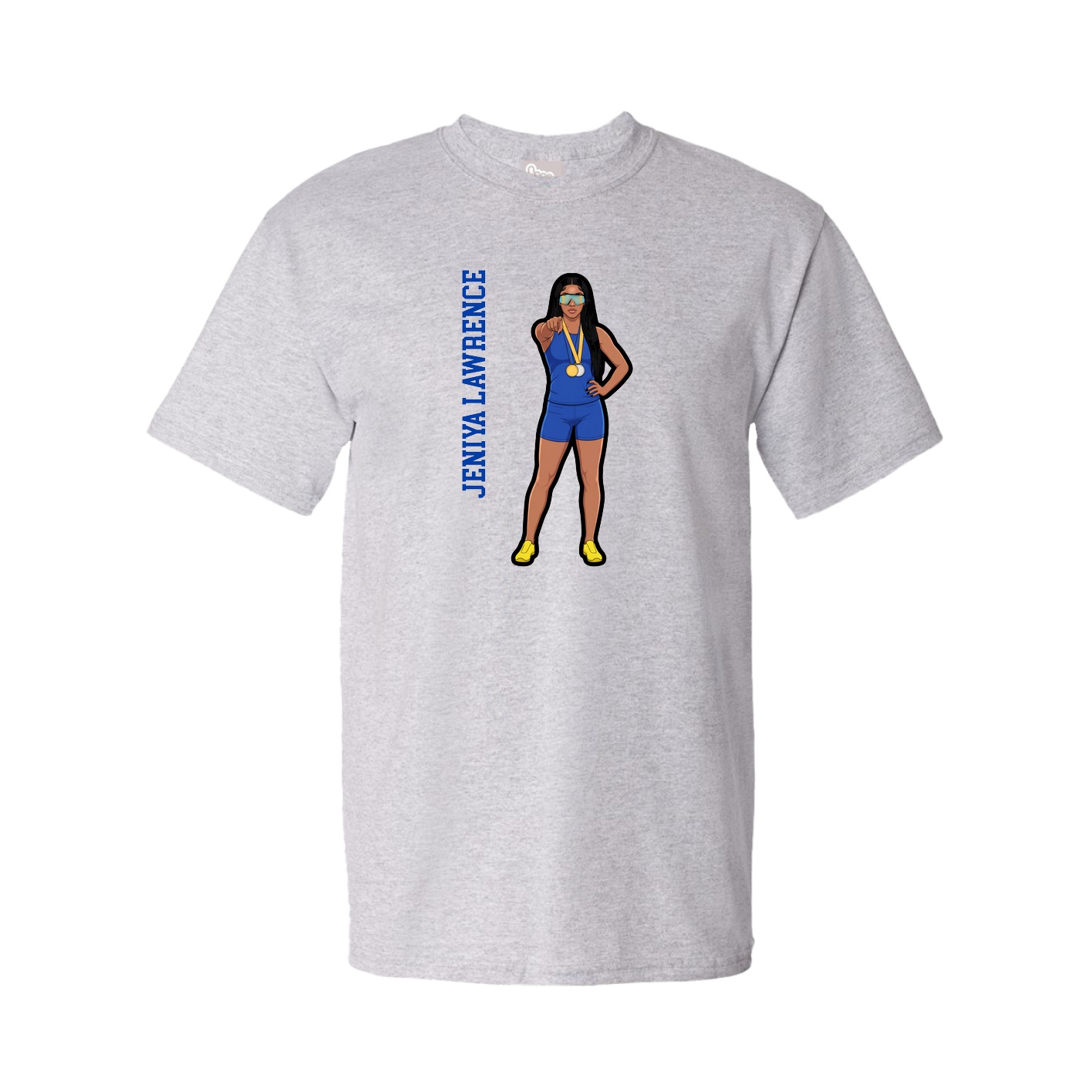 Tee — Name Vertical in Grey