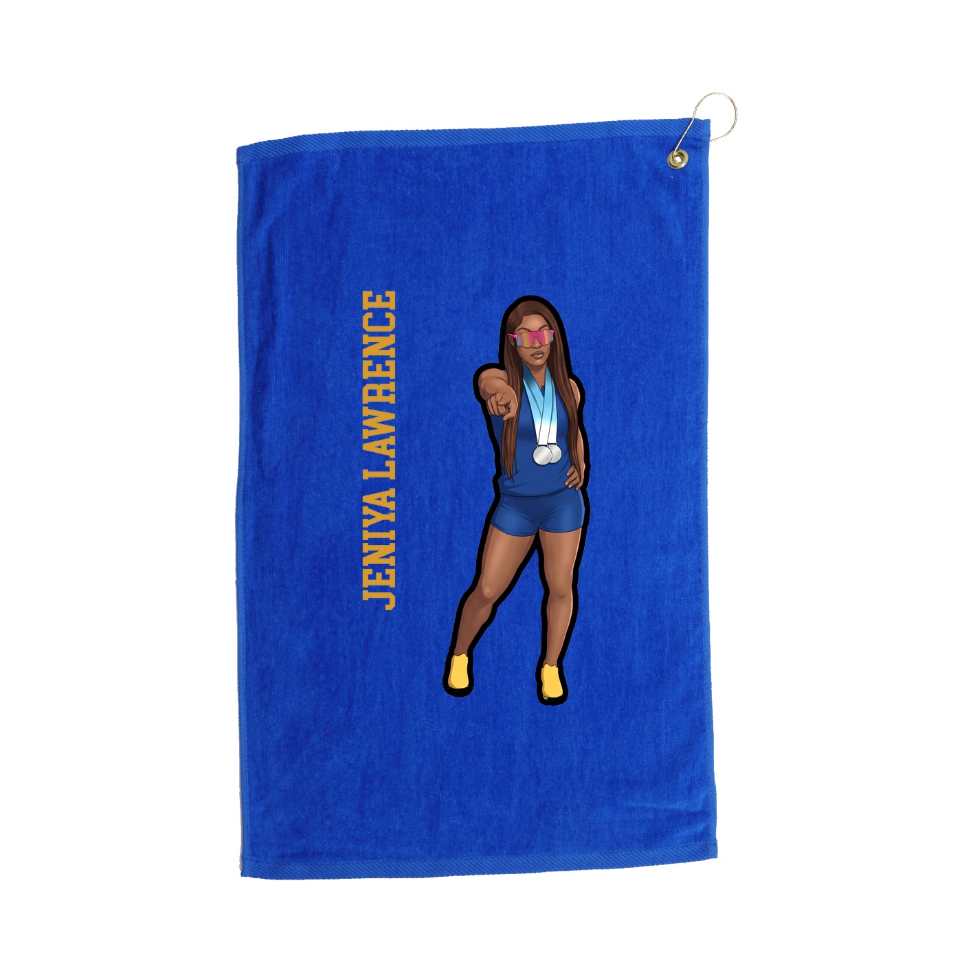 Golf Towel — Name Vertical in Royal