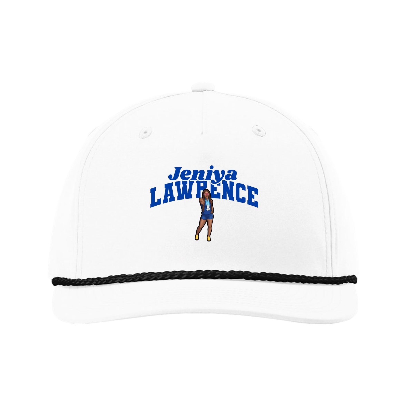 Five-Panel Classic Rope Cap — Signature Arch in White