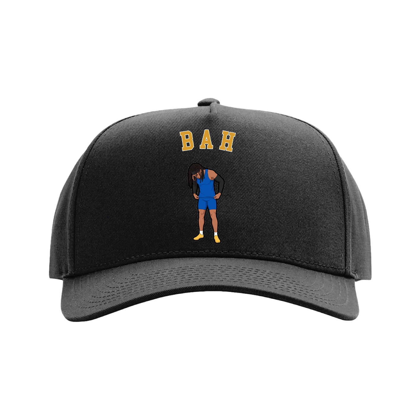 Full Fabric Five-Panel Champ Cap — Shirsey Arch in Black