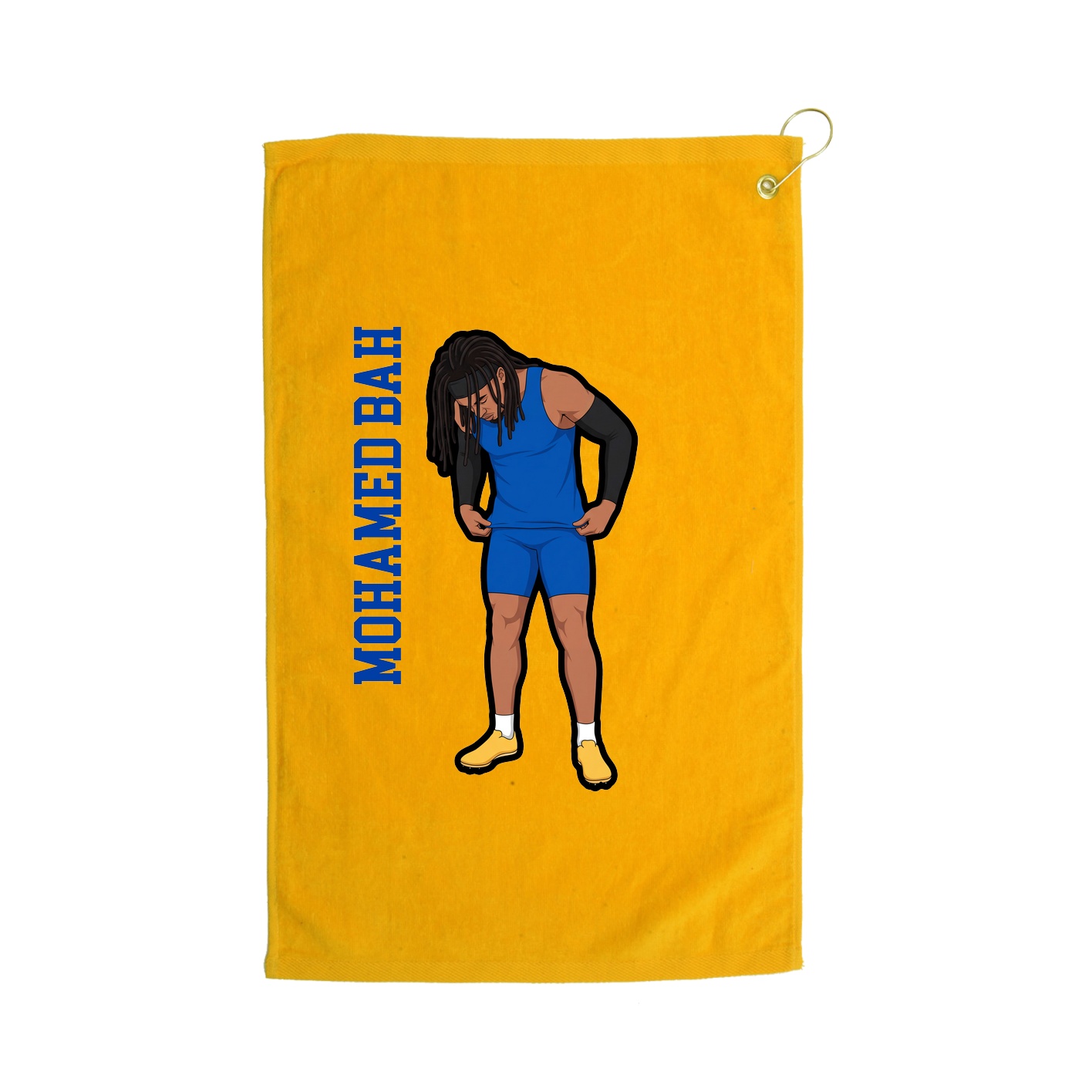 Golf Towel — Name Vertical in Gold
