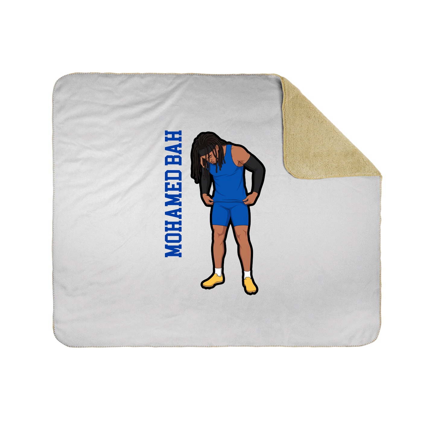 Throw Blanket — Name Vertical in White