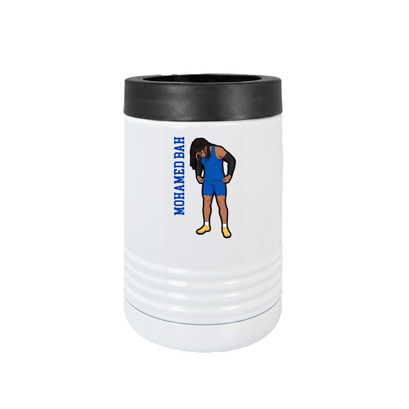 Beverage Holder — Name Vertical in White