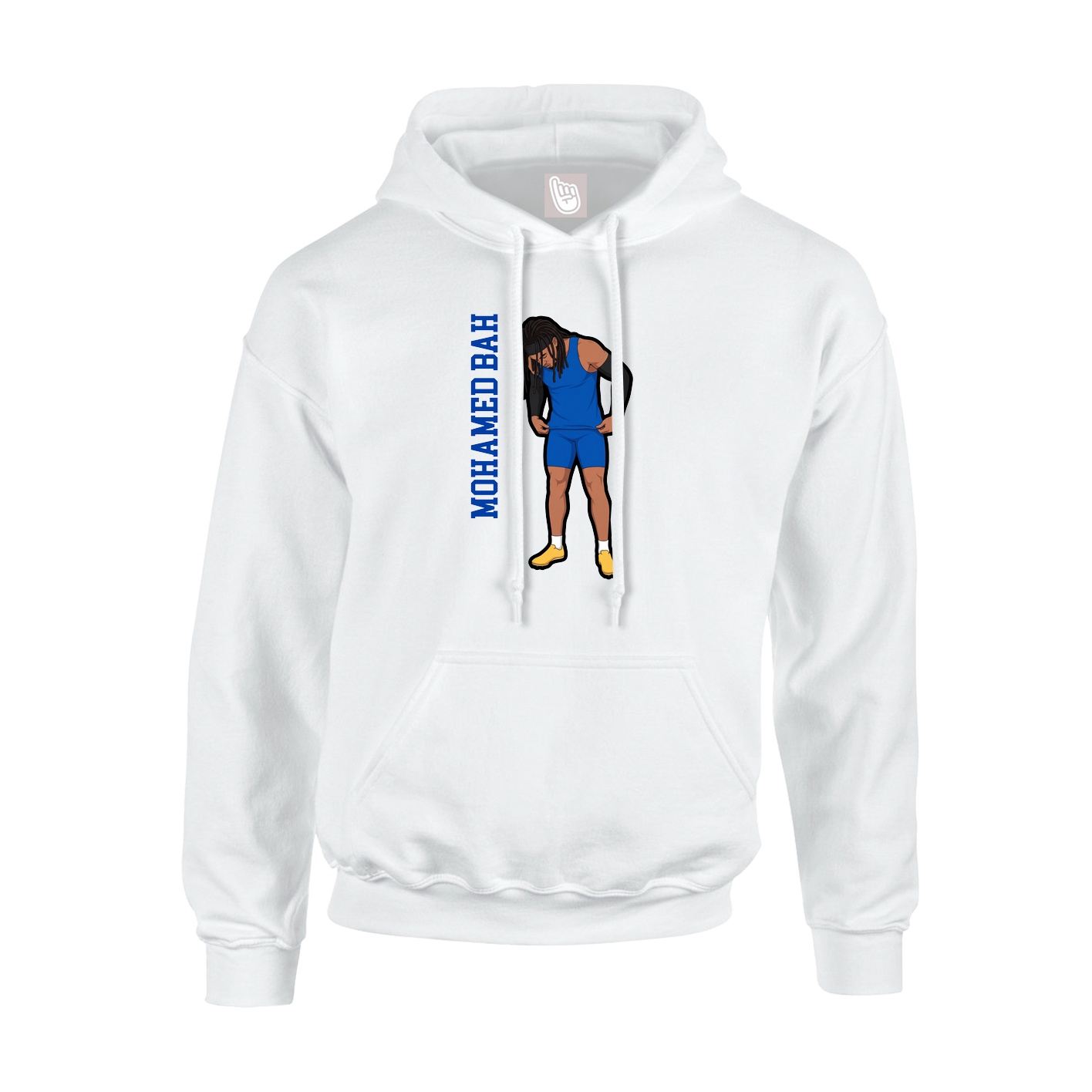 Hoodie — Name Vertical in White