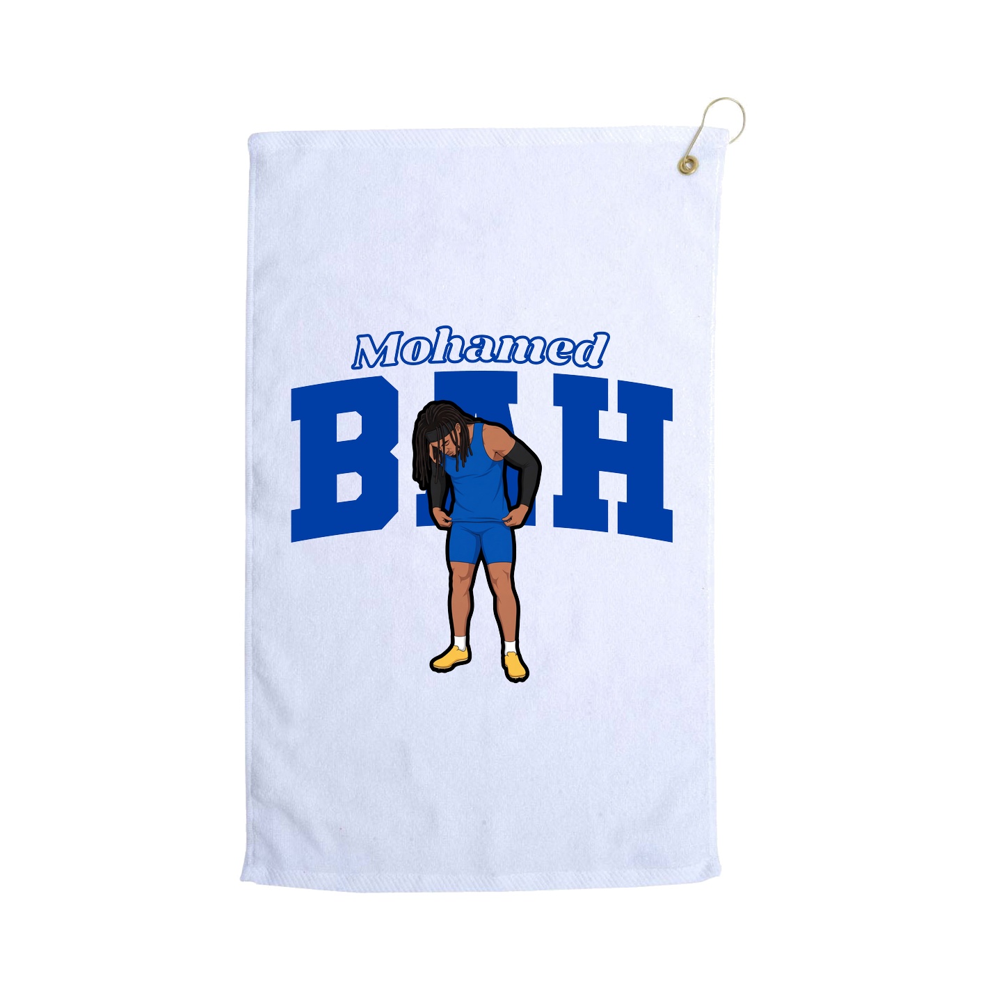 Golf Towel — Name Arch in White