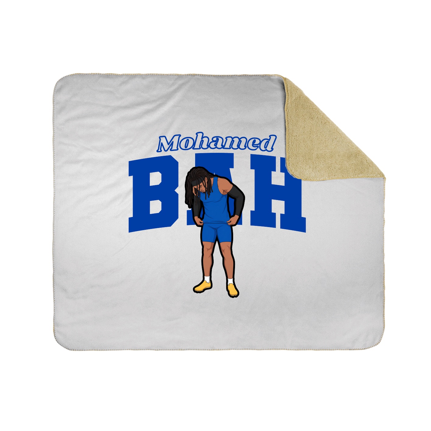 Throw Blanket — Name Arch in White