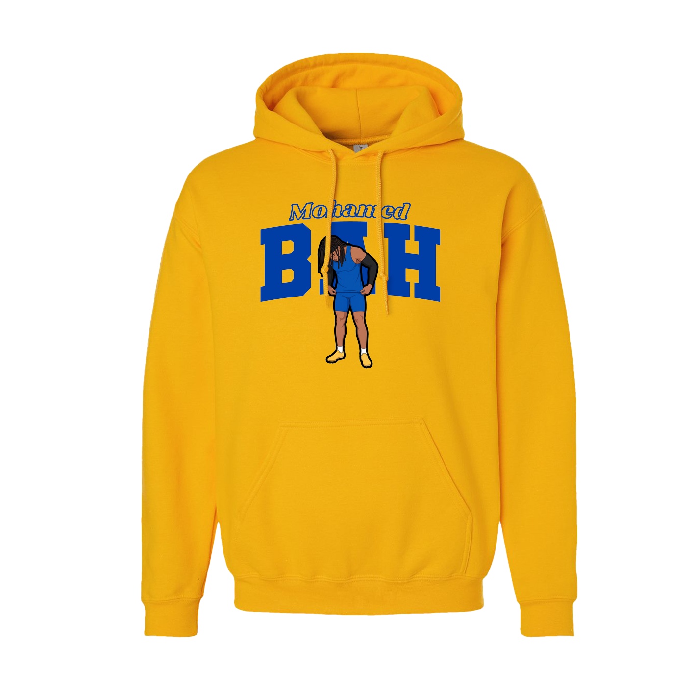 Youth Hoodie — Name Arch in Gold