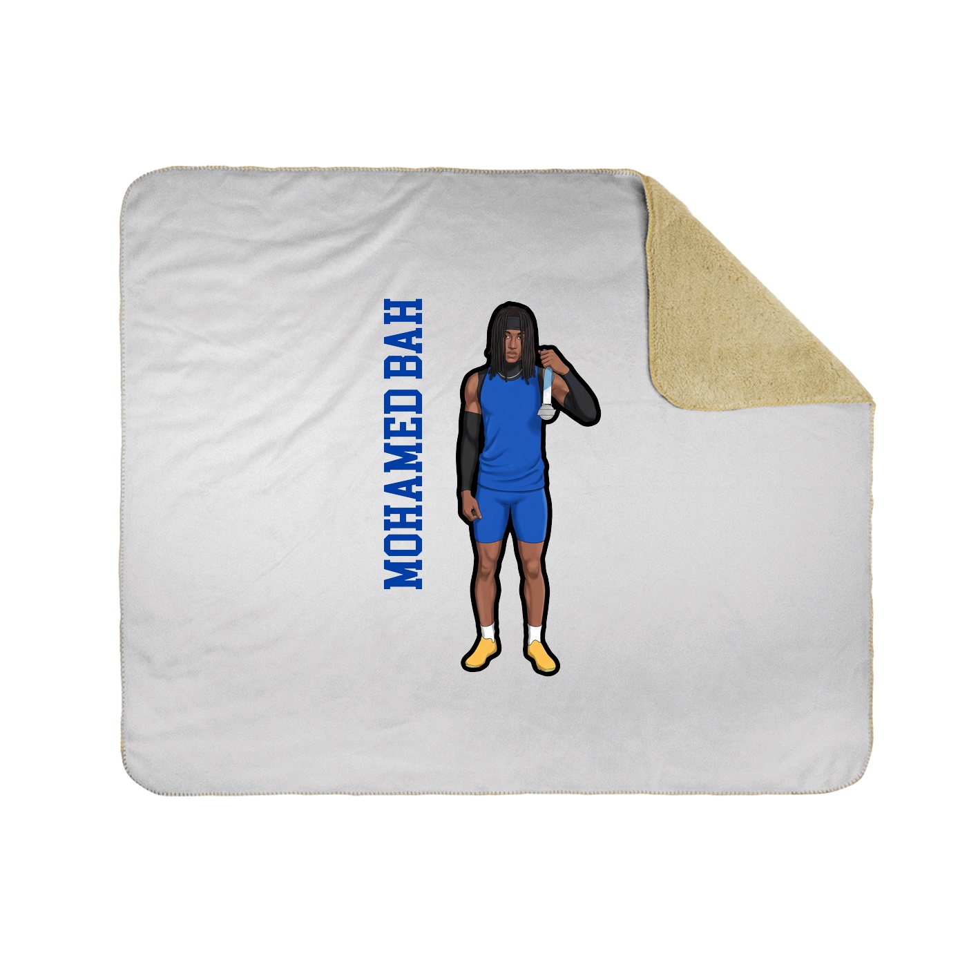 Throw Blanket — Name Vertical in White