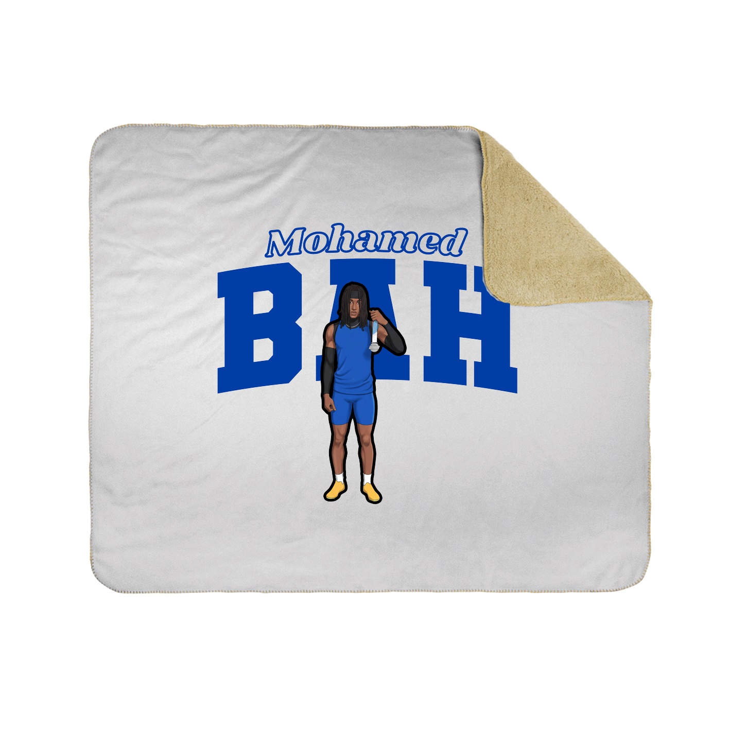 Throw Blanket — Name Arch in White