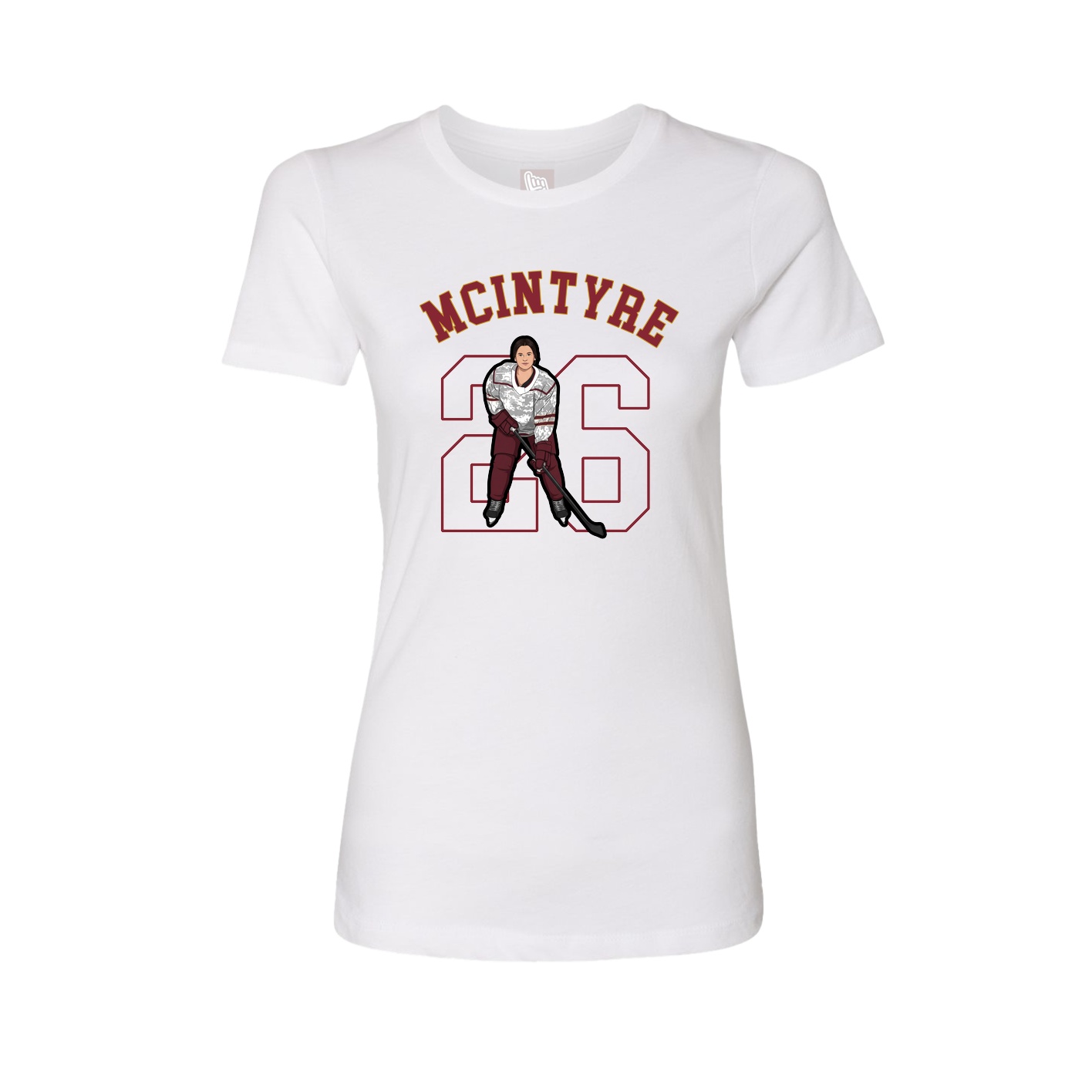 Fitted Women's Tee — Shirsey Arch in White