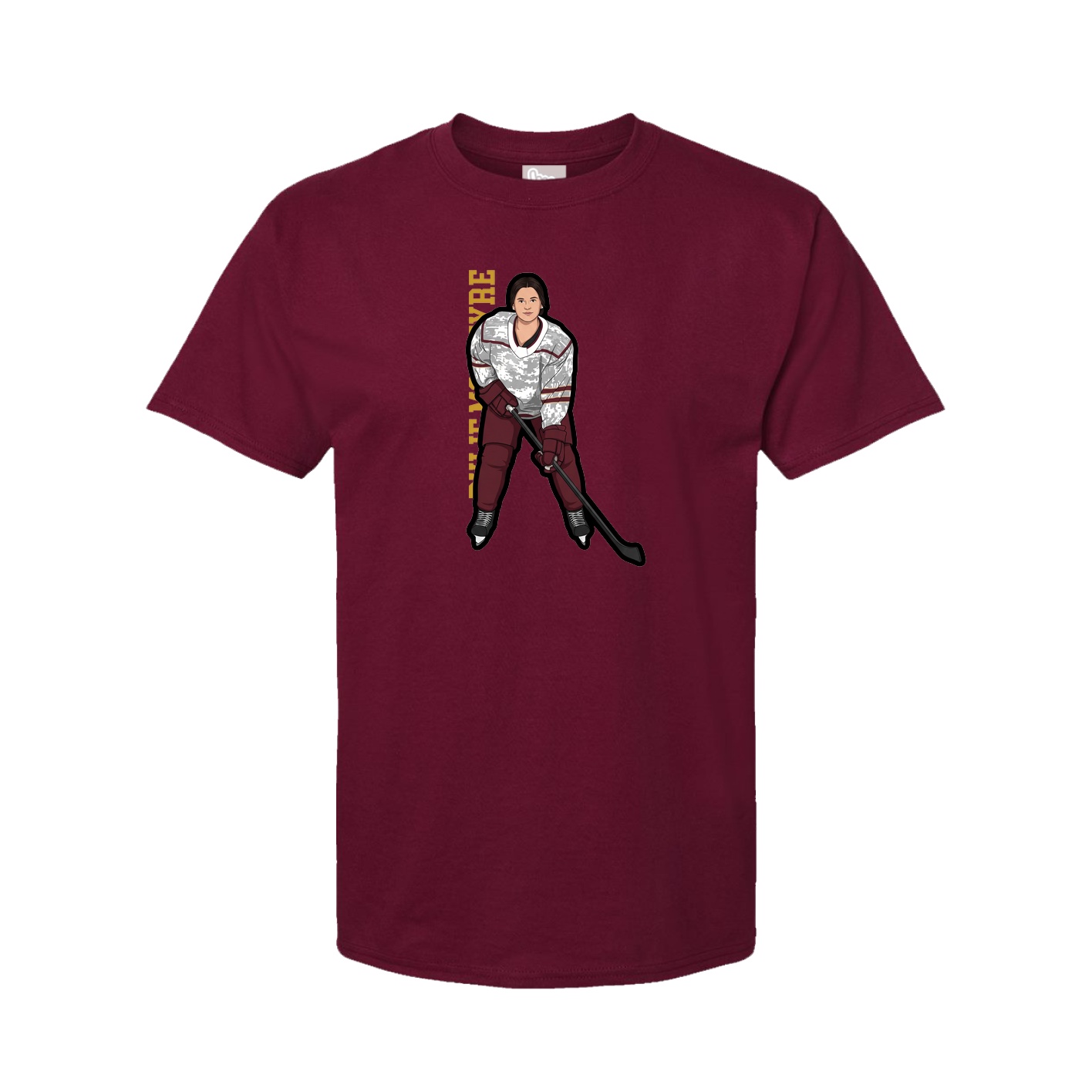 Youth Tee — Name Vertical in Cardinal
