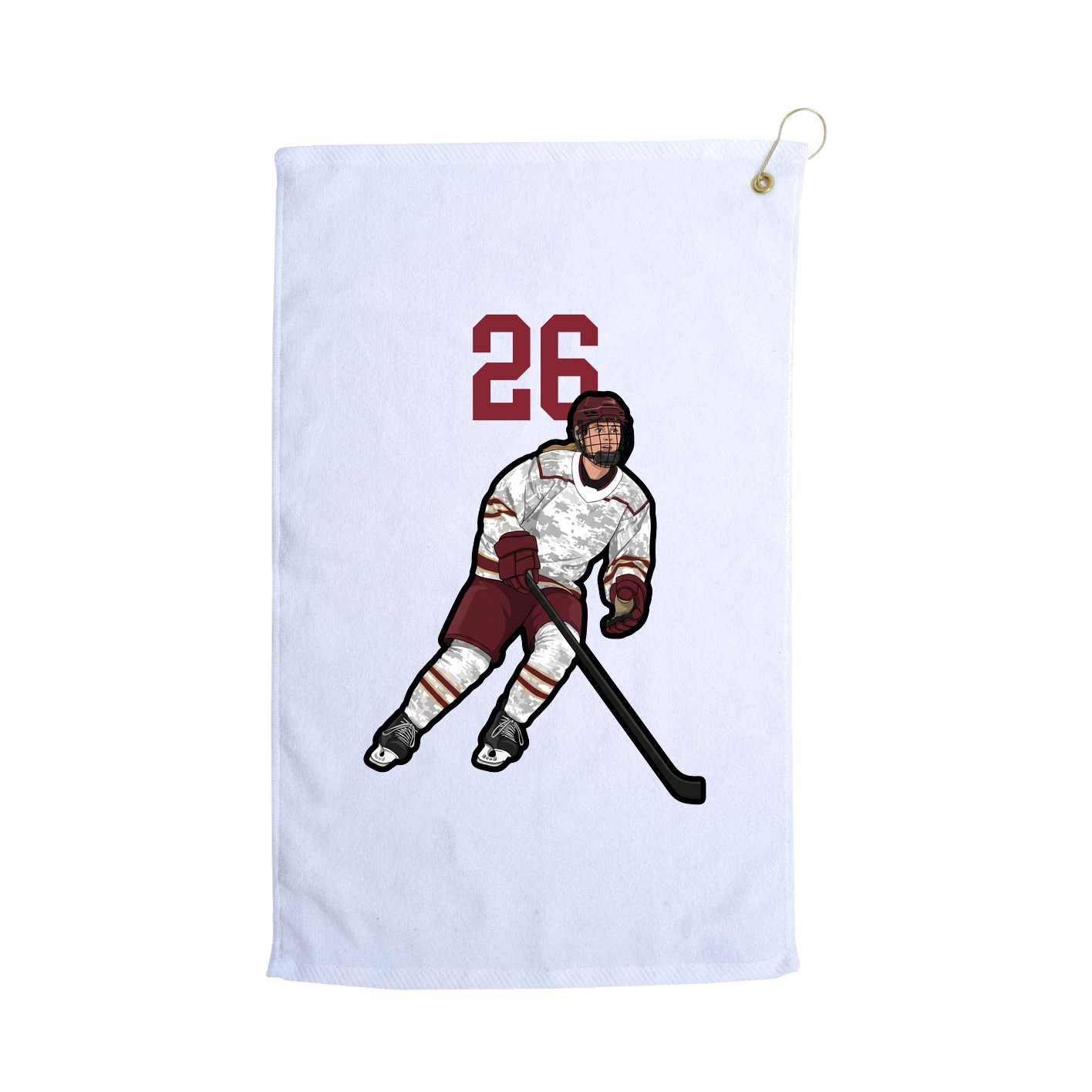 Golf Towel — Number Top in White