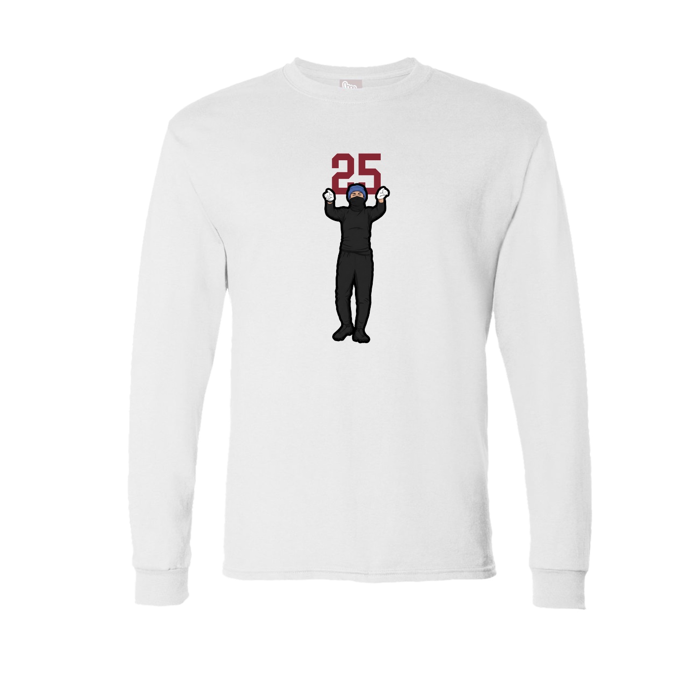 Long Sleeve Tee — Number Top in White