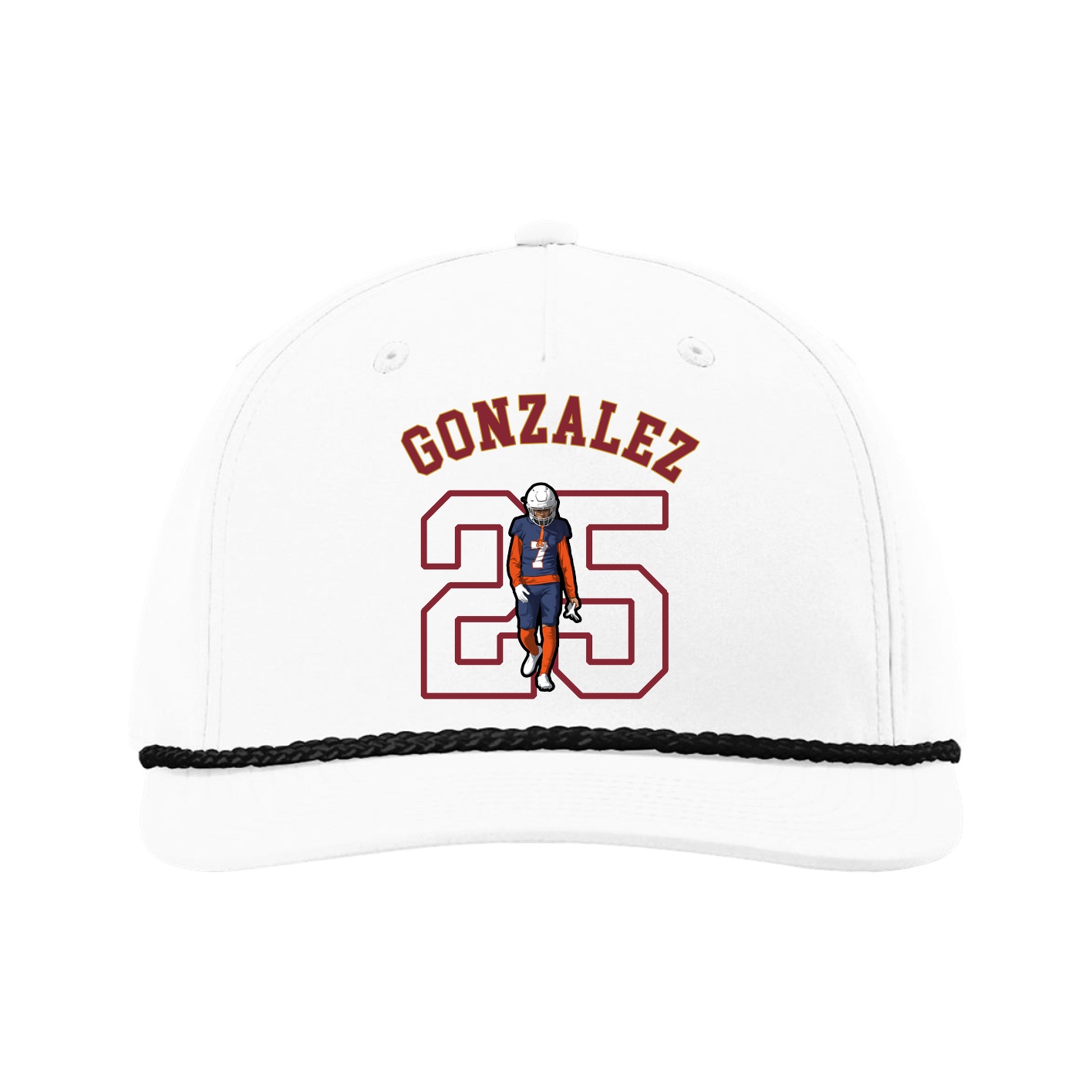 Five-Panel Classic Rope Cap — Shirsey Arch in White