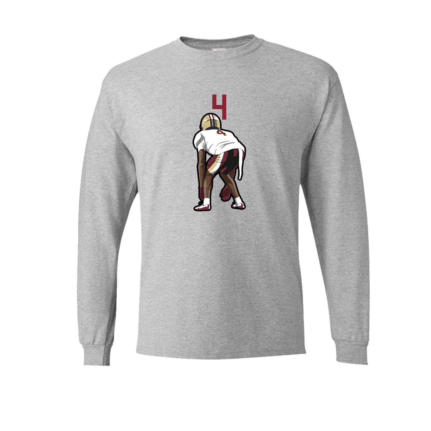 Long Sleeve Tee — Number Top in Grey