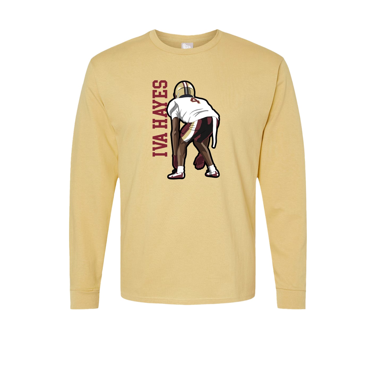 Long Sleeve Tee — Name Vertical in Vegas Gold