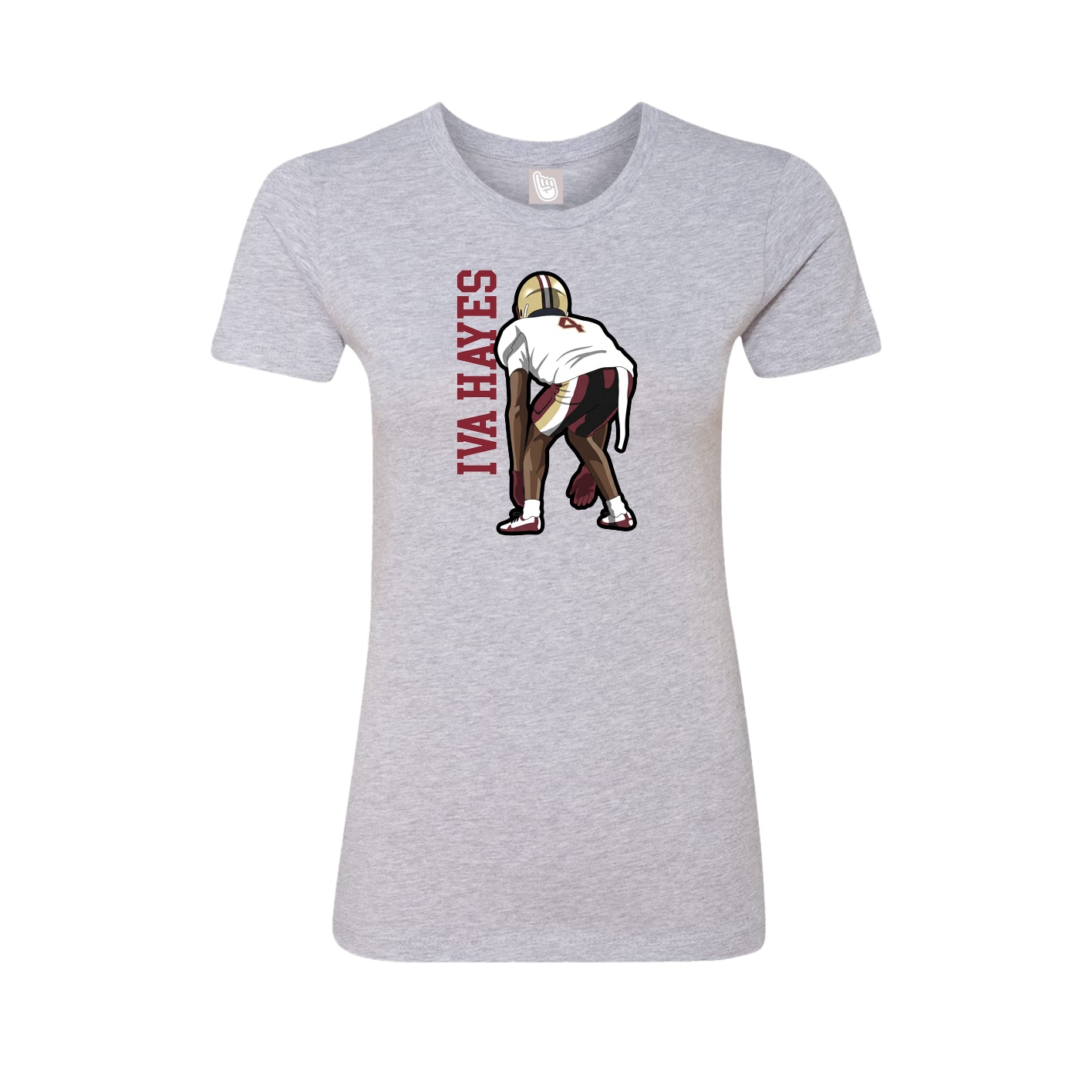 Womens Tee — Name Vertical in Grey