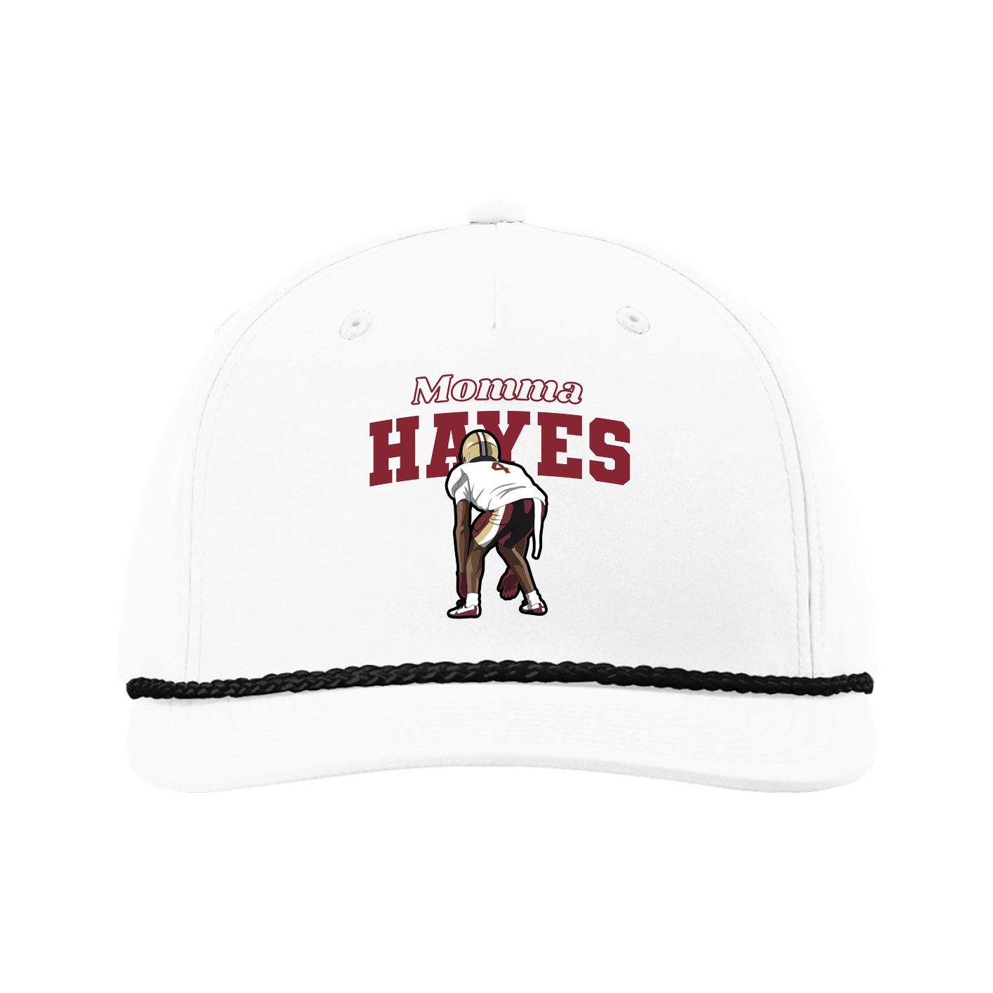 Five-Panel Classic Rope Cap — Mothers Day Block in White