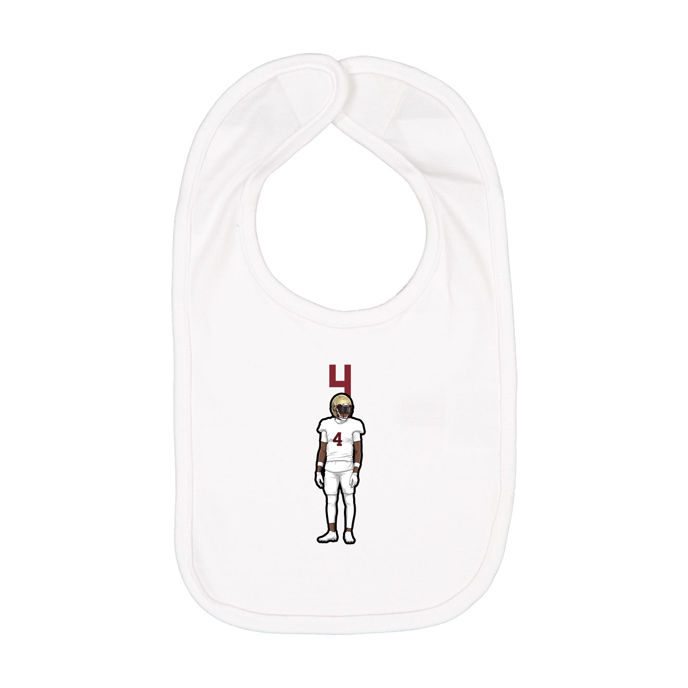 Infant Bib — Number Top in White