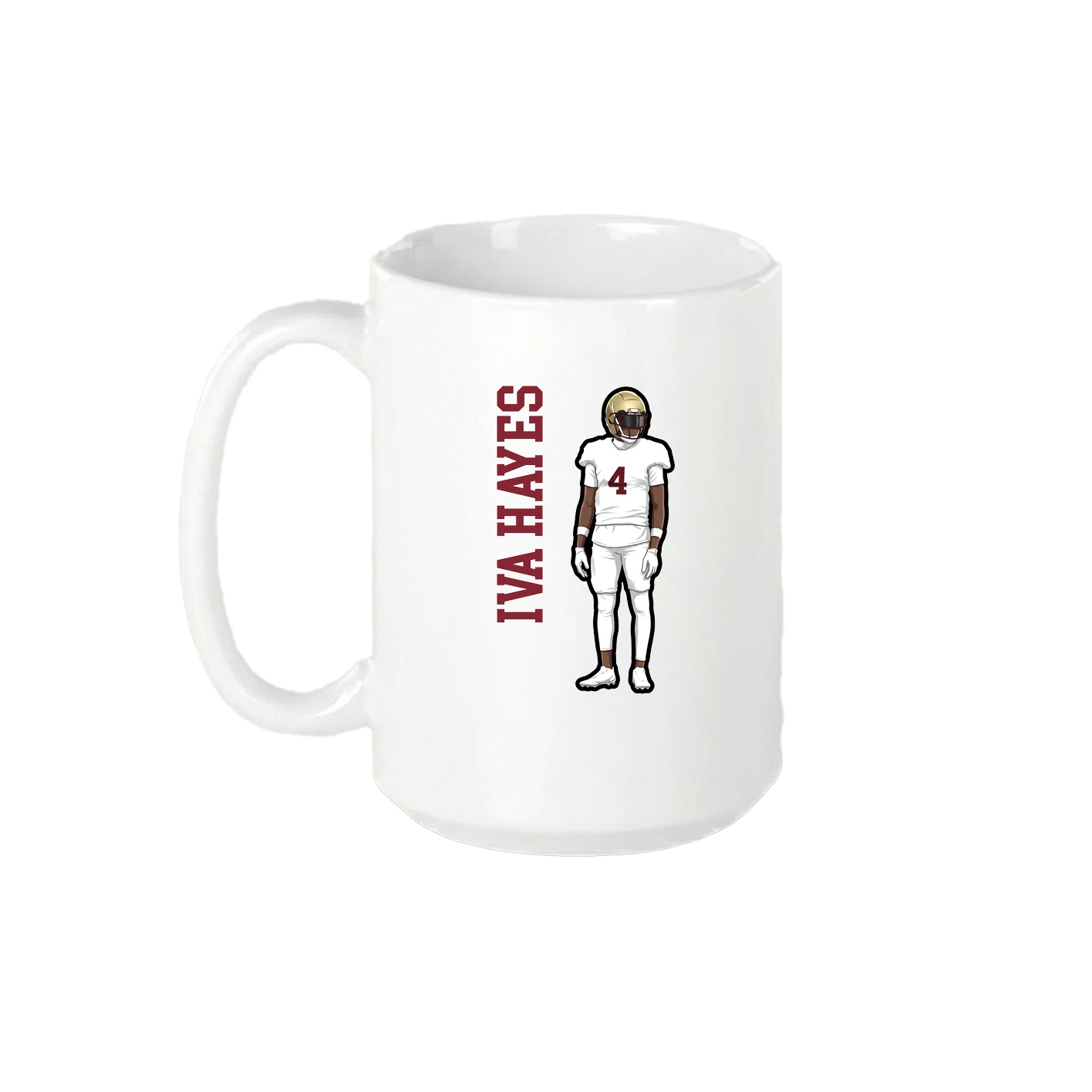 15oz Coffee Mug — Name Vertical in White