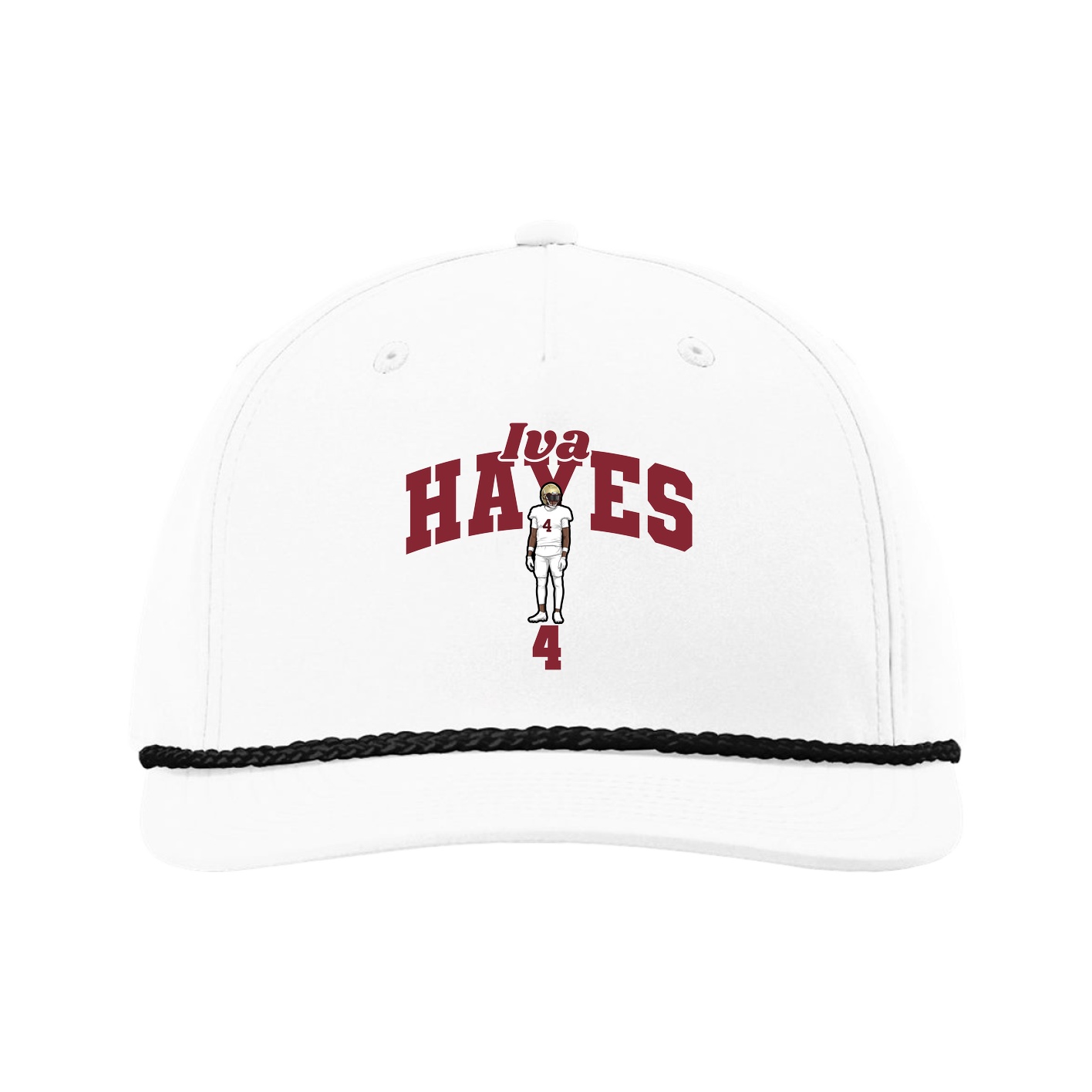 Five-Panel Classic Rope Cap — Signature Arch in White