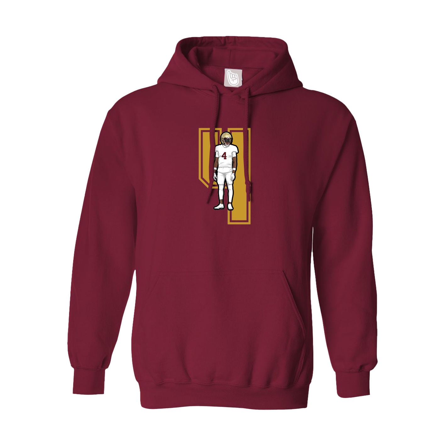 Hoodie — Number in Cardinal